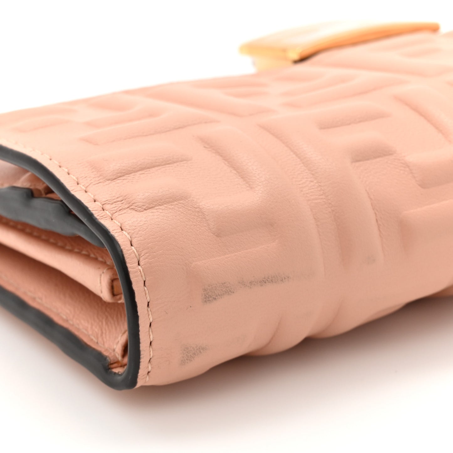 Nappa Matisse FF Embossed Continental Wallet On Chain Baby Pink