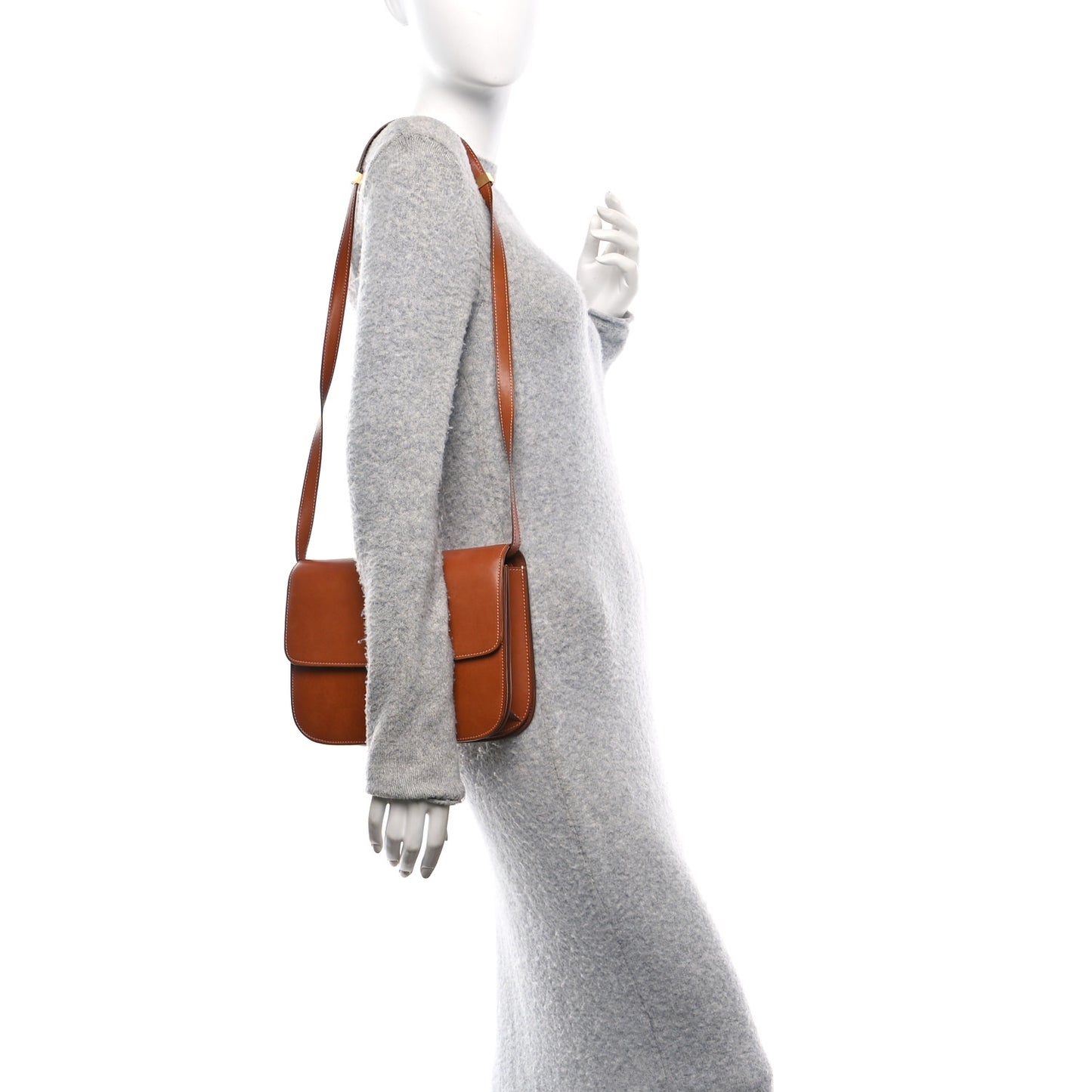 Natural Calfskin Medium Classic Box Flap Bag Tan