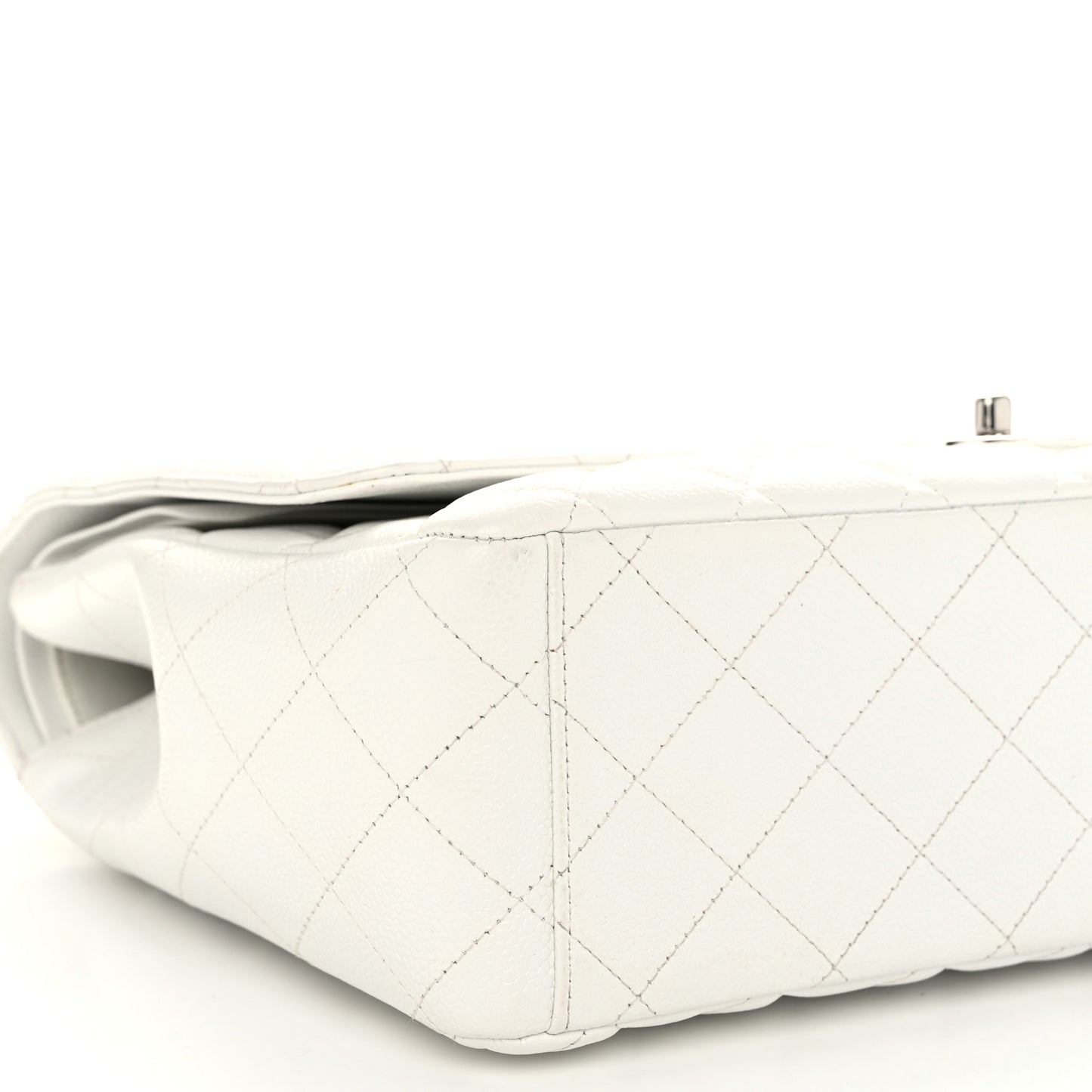 Caviar Quilted Maxi Double Flap White