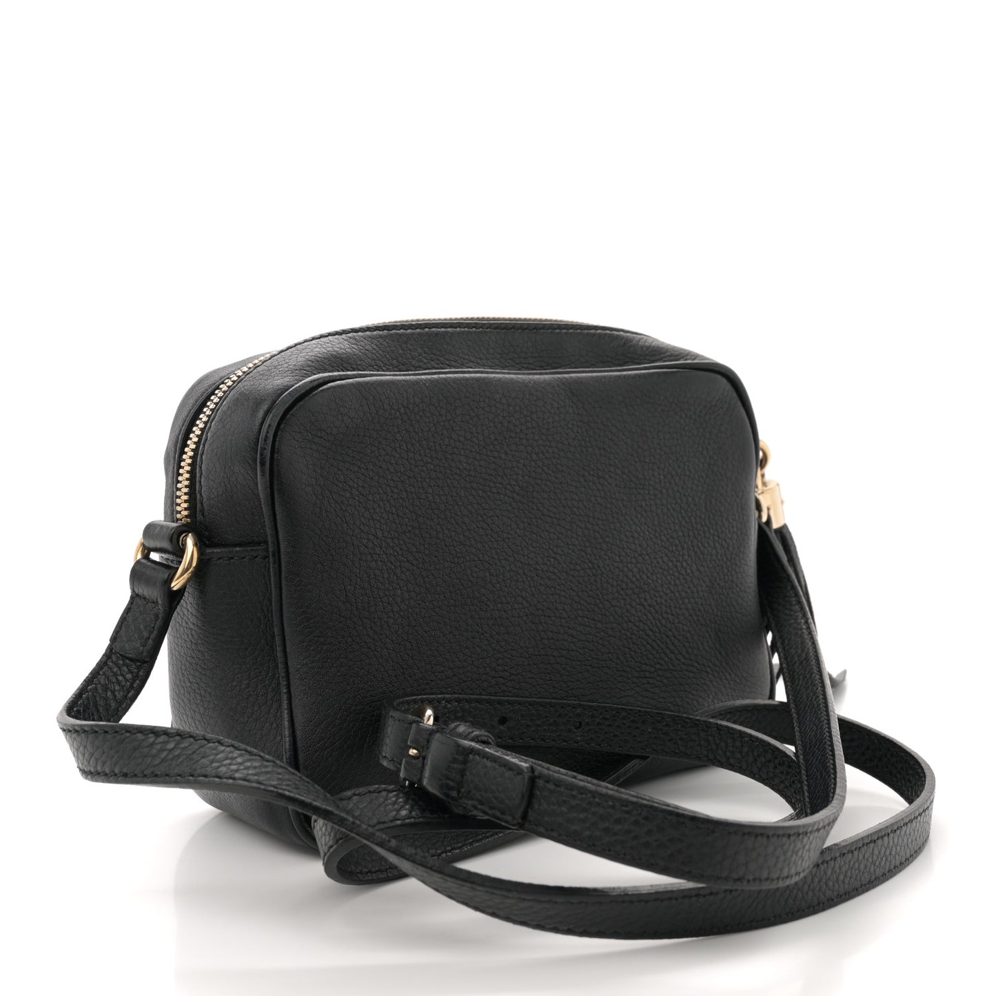 Pebbled Calfskin Small Soho Disco Bag Black