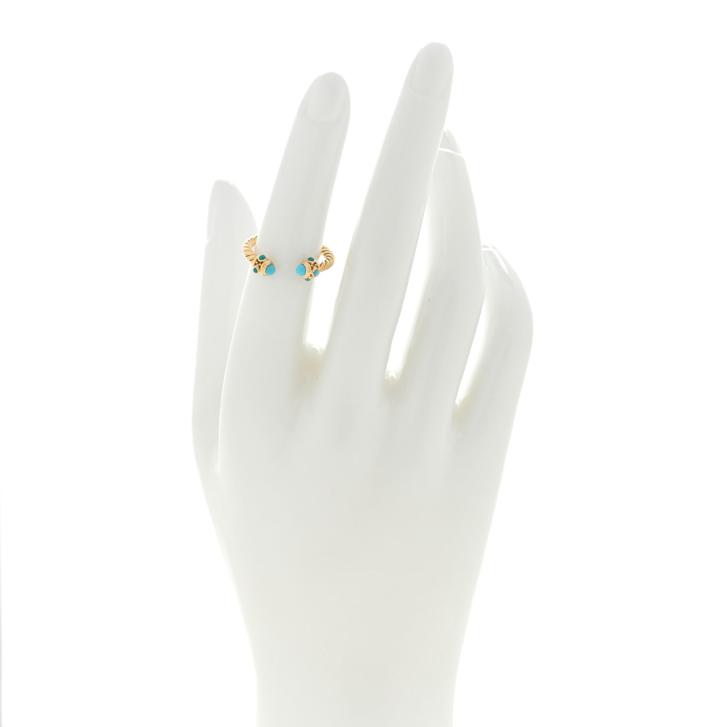 18K Yellow Gold Turquoise Renaissance Ring 50 5.5