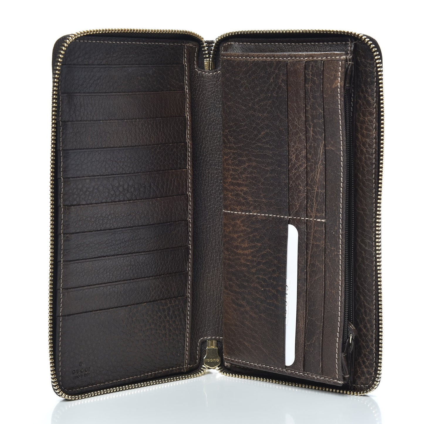 Guccissima Bamboo Tassel Zip Around Wallet Brown