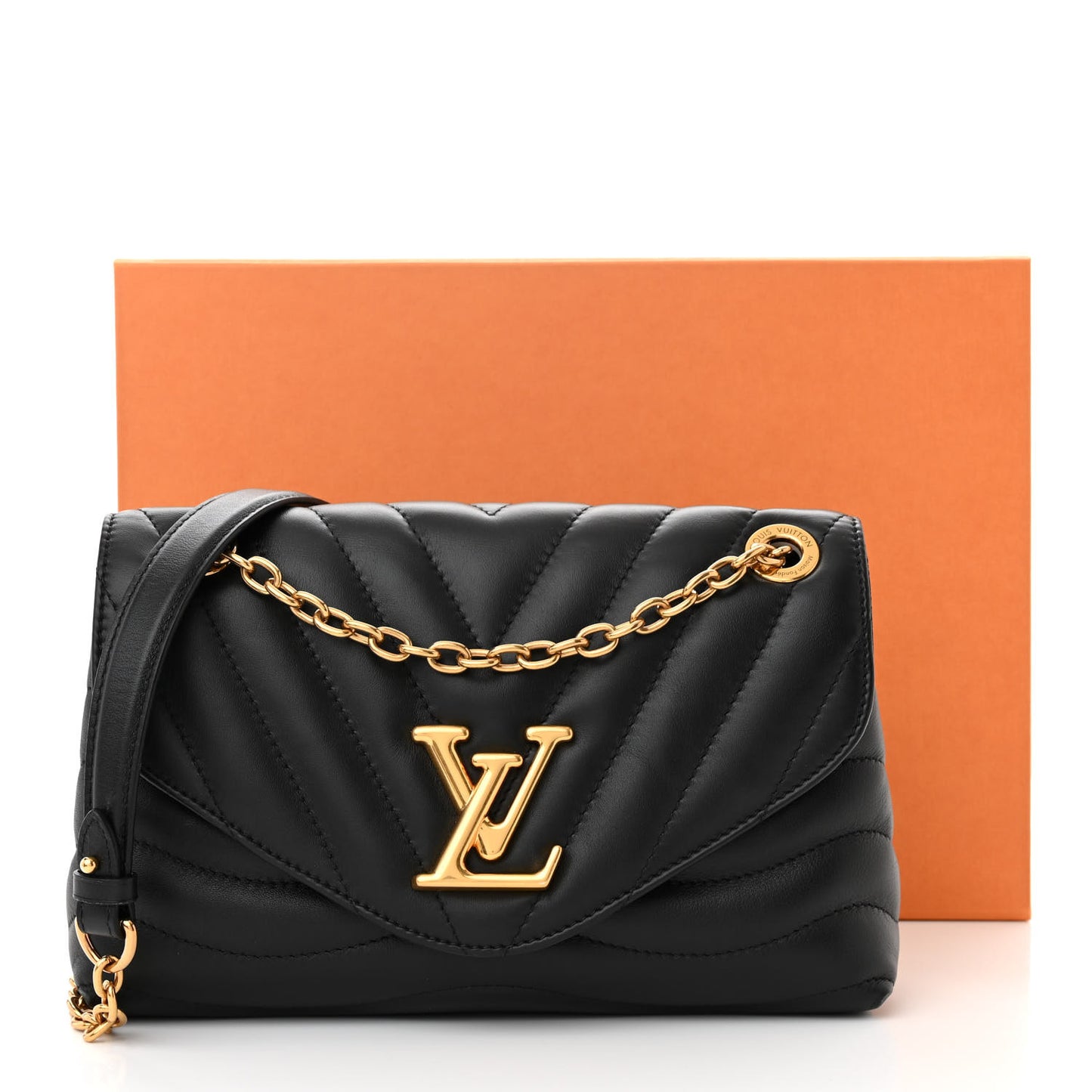 Calfskin LV New Wave Chain Bag Black