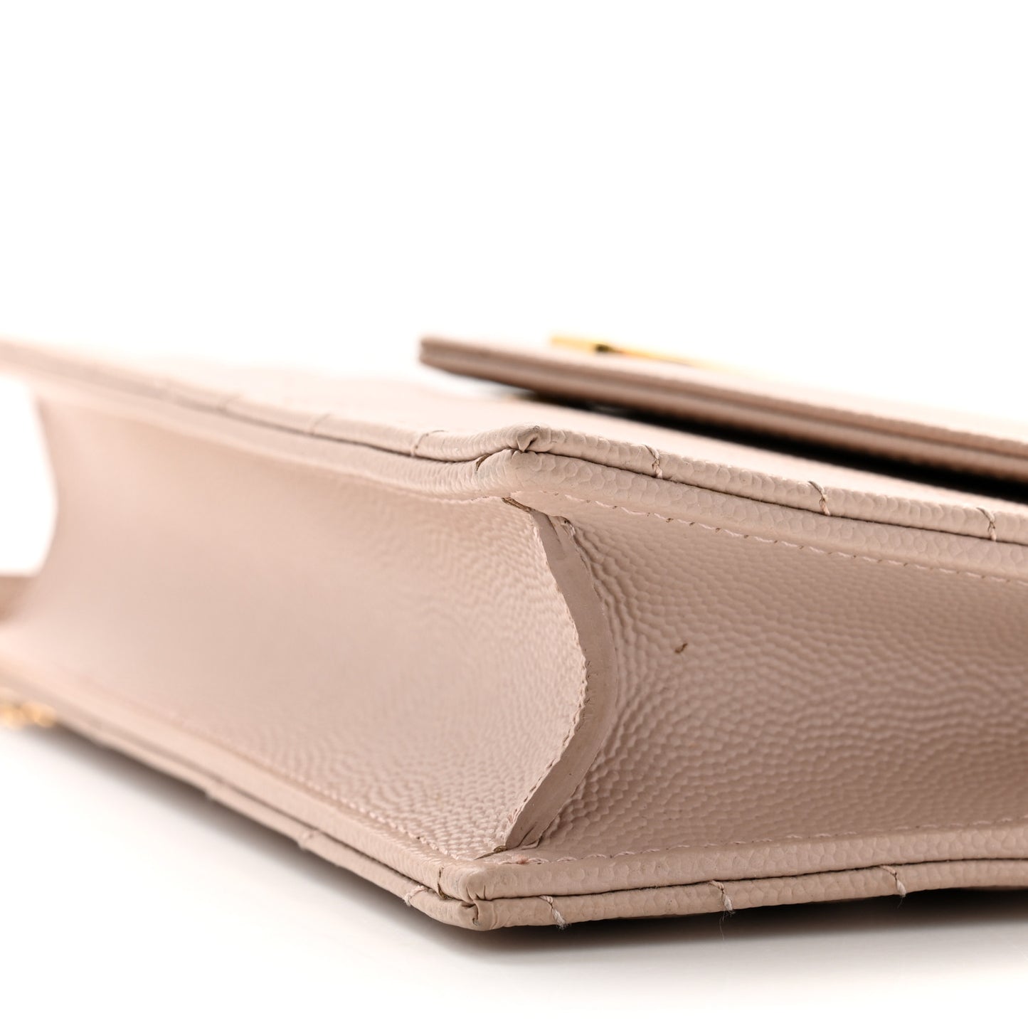 Grain De Poudre Matelasse Chevron Monogram Envelope Chain Wallet Pale Pink