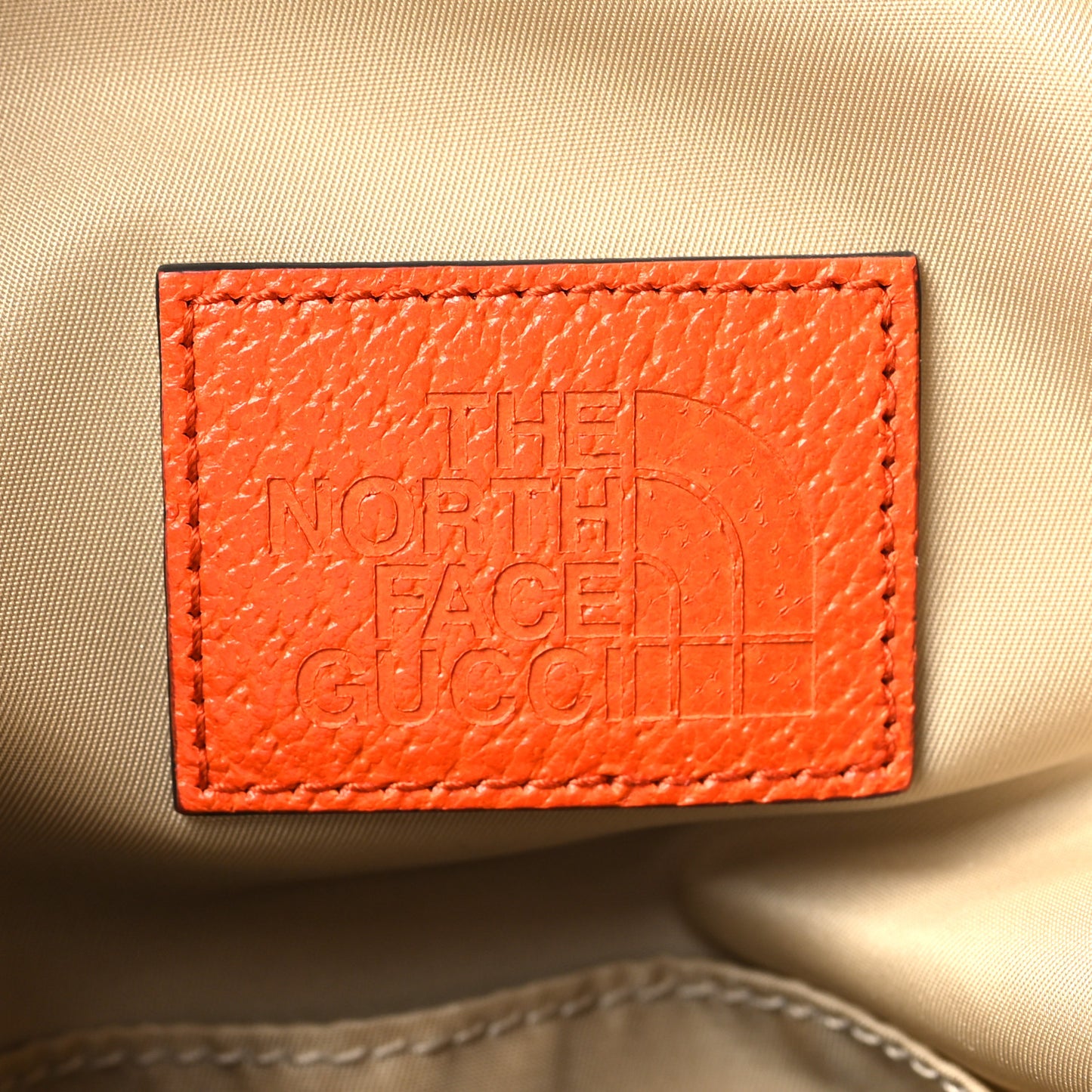 X THE NORTH FACE Monogram Textured Dollar Calfskin Embroidered Beige Ebony Mystic White Deep Orange