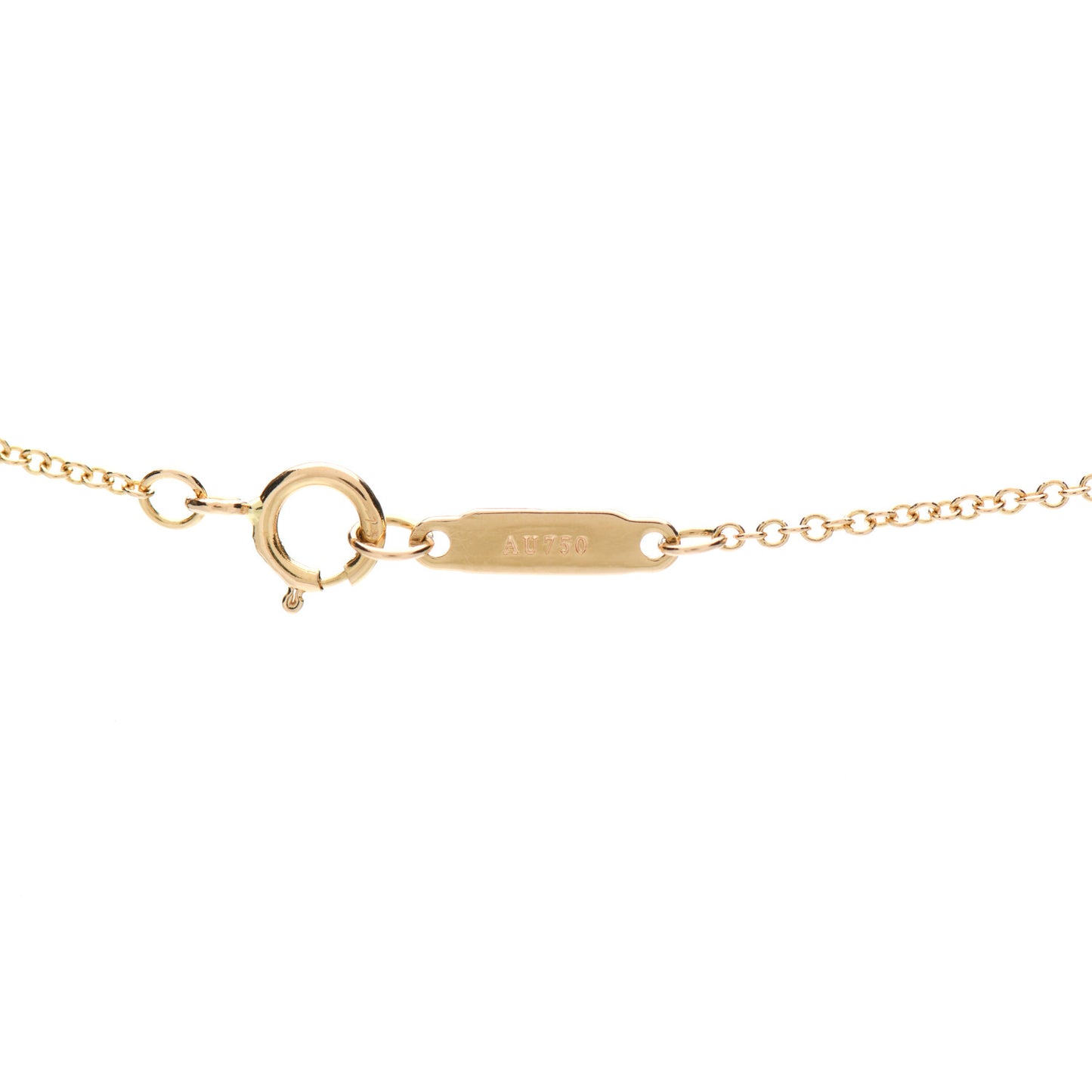 18K Yellow Gold Diamond Small T Smile Pendant Necklace