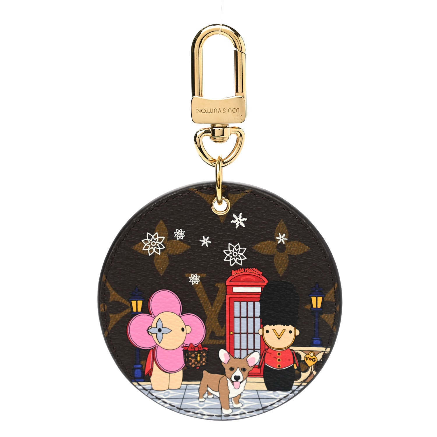 Louis Vuitton Monogram 2021 Christmas Animation London Bag Charm Key Ring Red 1 of 5