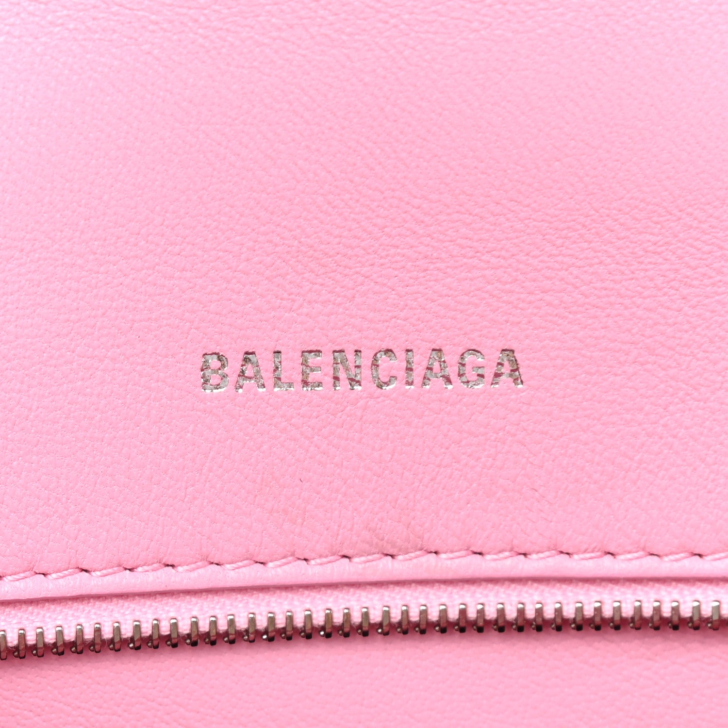 Balenciaga Shiny Calfskin Crocodile Embossed Hourglass Top Handle Bag XS Sweet Pink 6 of 12