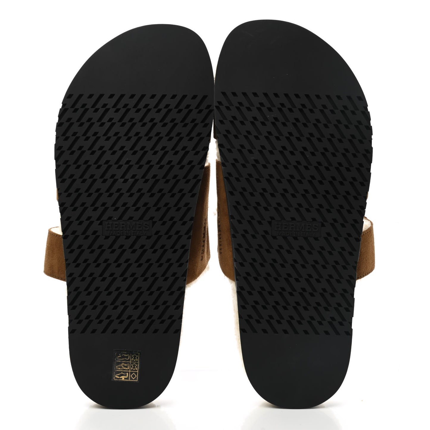 Suede Goatskin Woolskin Mens Chypre Sandals 41 Brun Fume Ecru