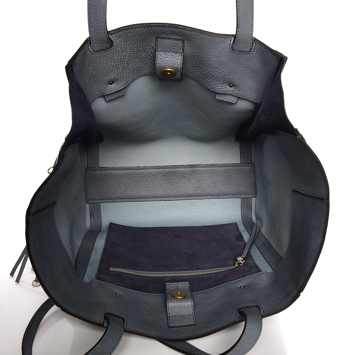 Smooth Calfskin Medium Milo Shopping Tote Cloudy Blue
