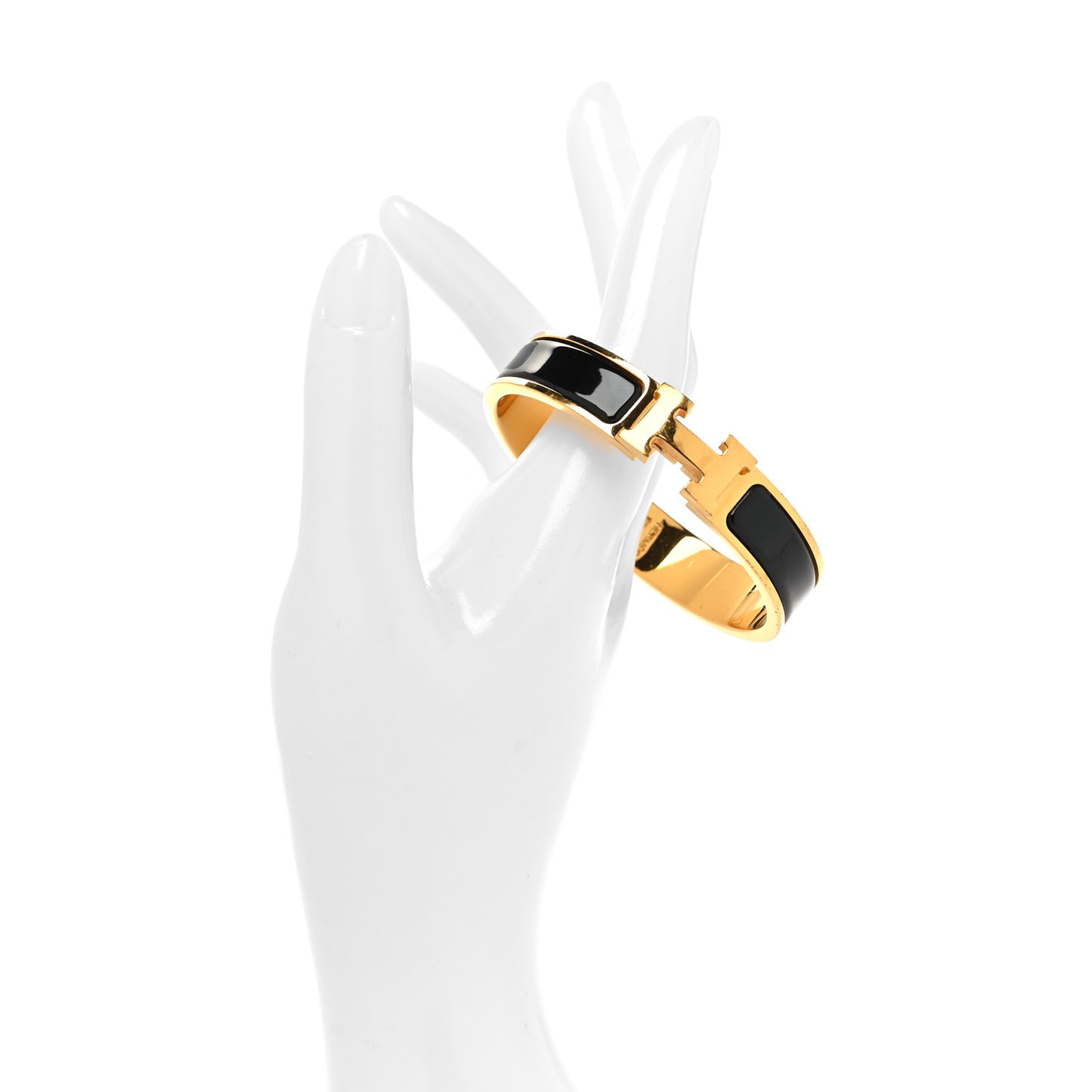 Enamel Narrow Clic Clac H Bracelet PM Black