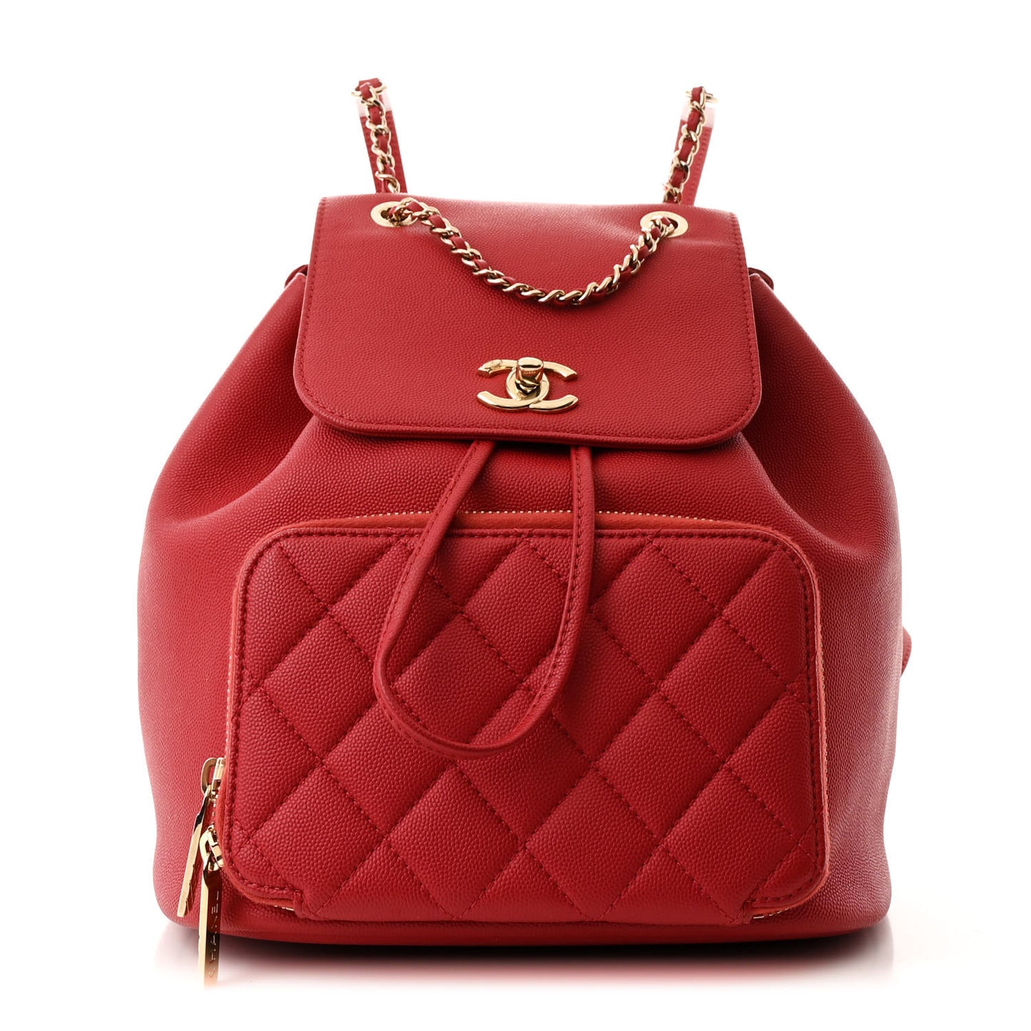 Caviar Quilted Business Affinity Backpack Red