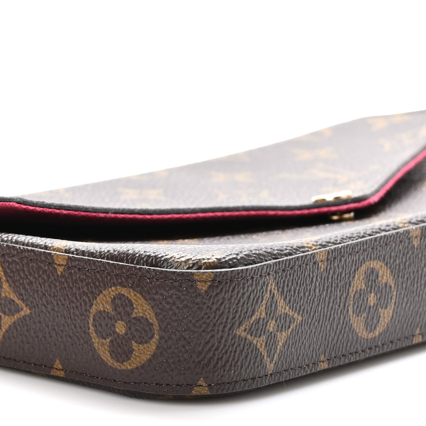 Monogram Pochette Felicie Chain Wallet Fuchsia