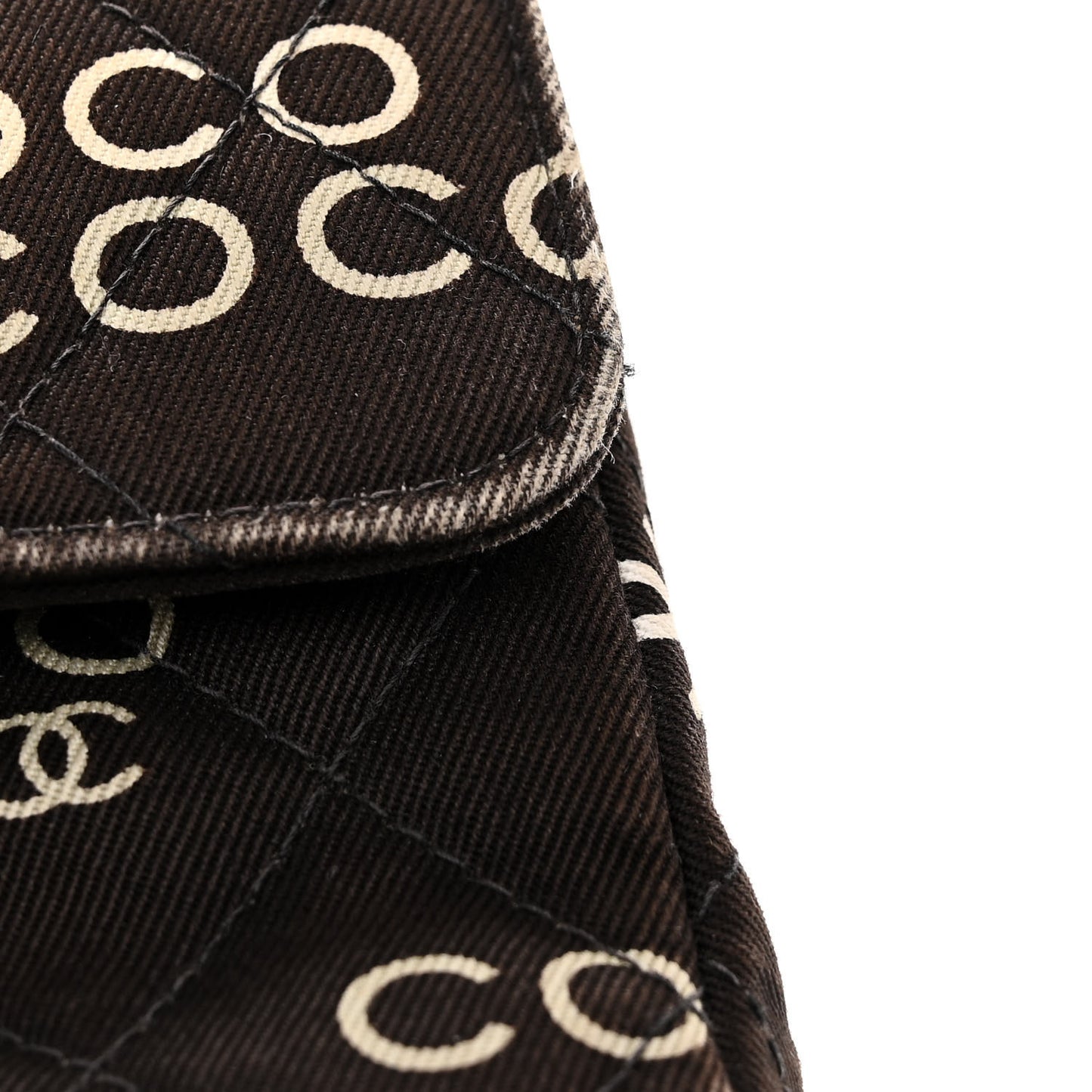Canvas Coco Printed Quilted Medium Double Flap Black White