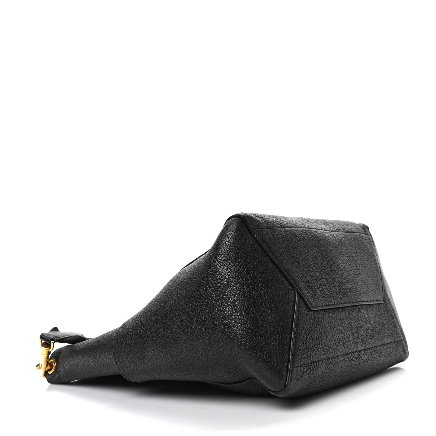 Soft Grained Calfskin Sangle Bucket Bag Black