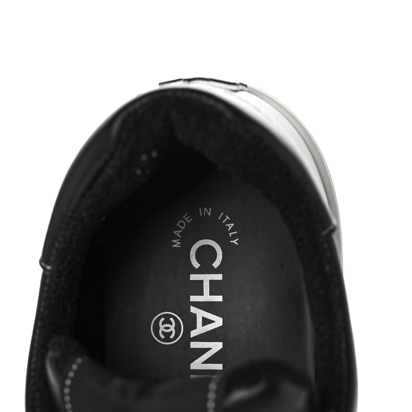 Calfskin Womens Logo Sneakers 37 Black White