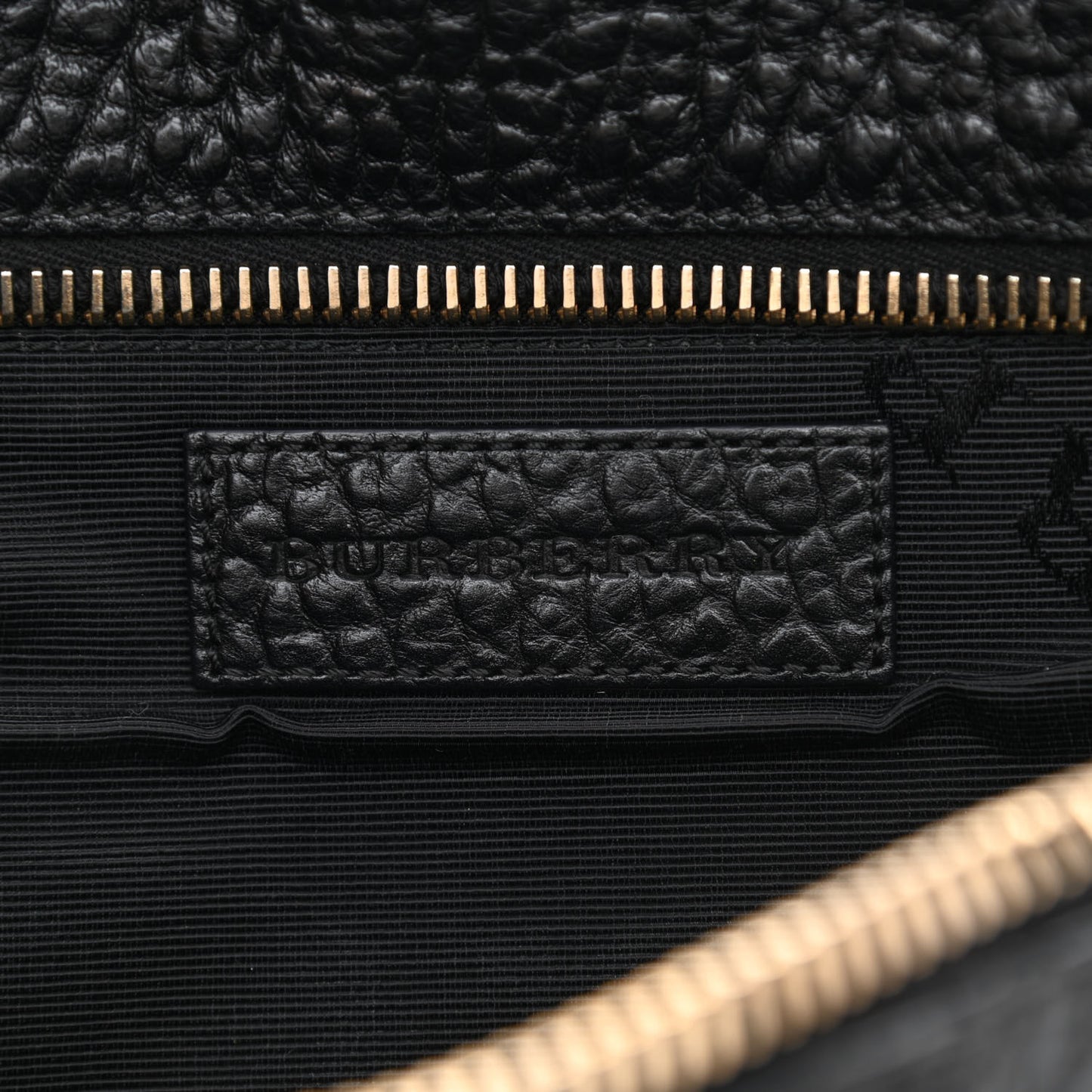 Signature Grain Calfskin Check Embossed Medium Balmoral Clutch Bag Black
