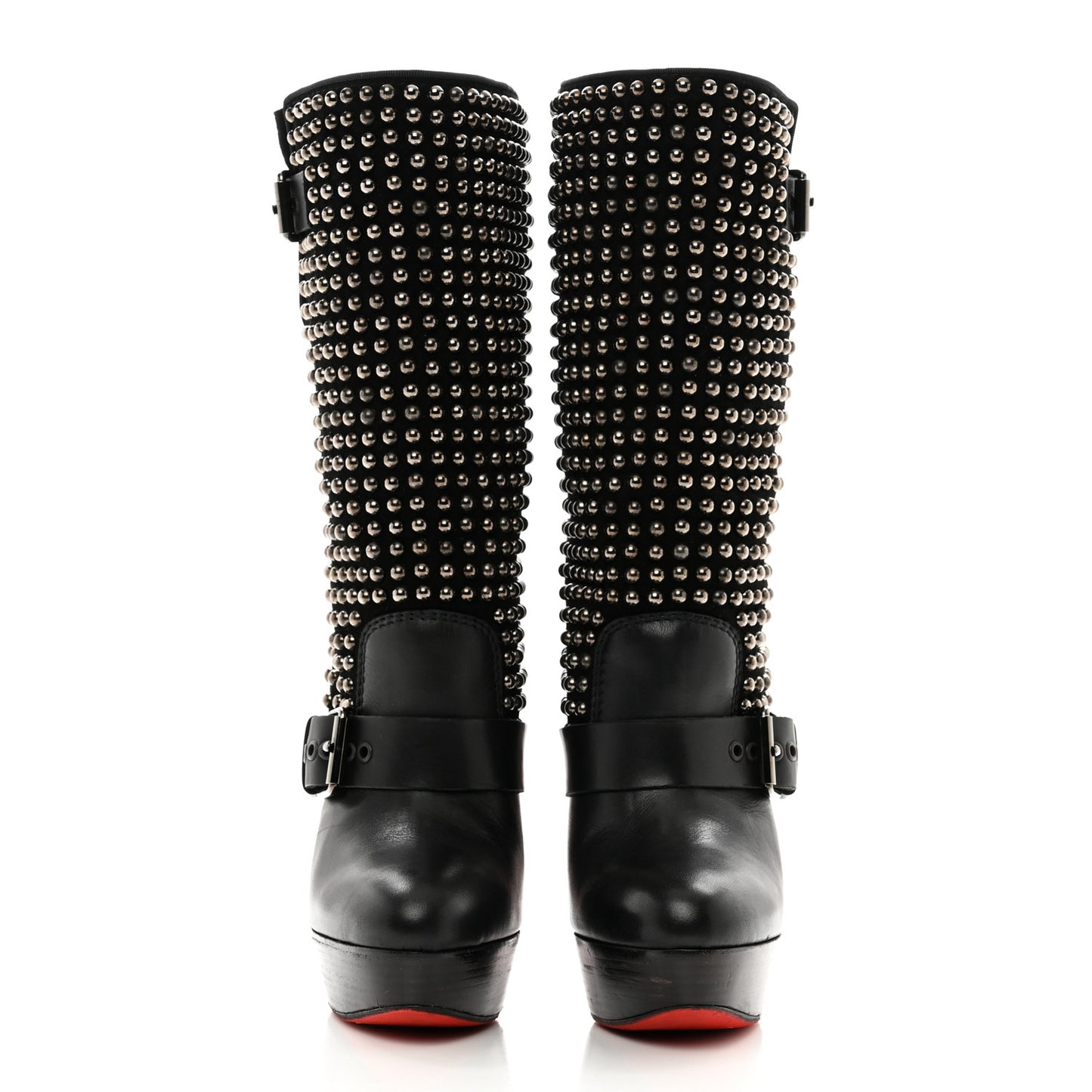 Calfskin VIP Suede Marisa 140 Studded Boots 36 Black
