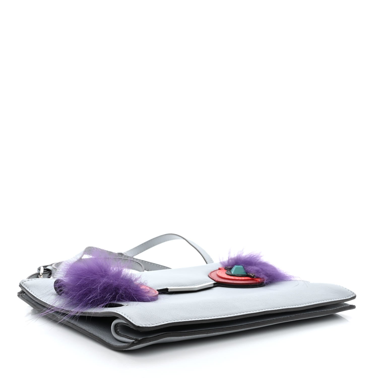 Fendi Vitello Dolce Fox Elaphe Ayers Hypnoteyes Min 2Jours Pouch Polvere Viola Multicolor 4 of 15