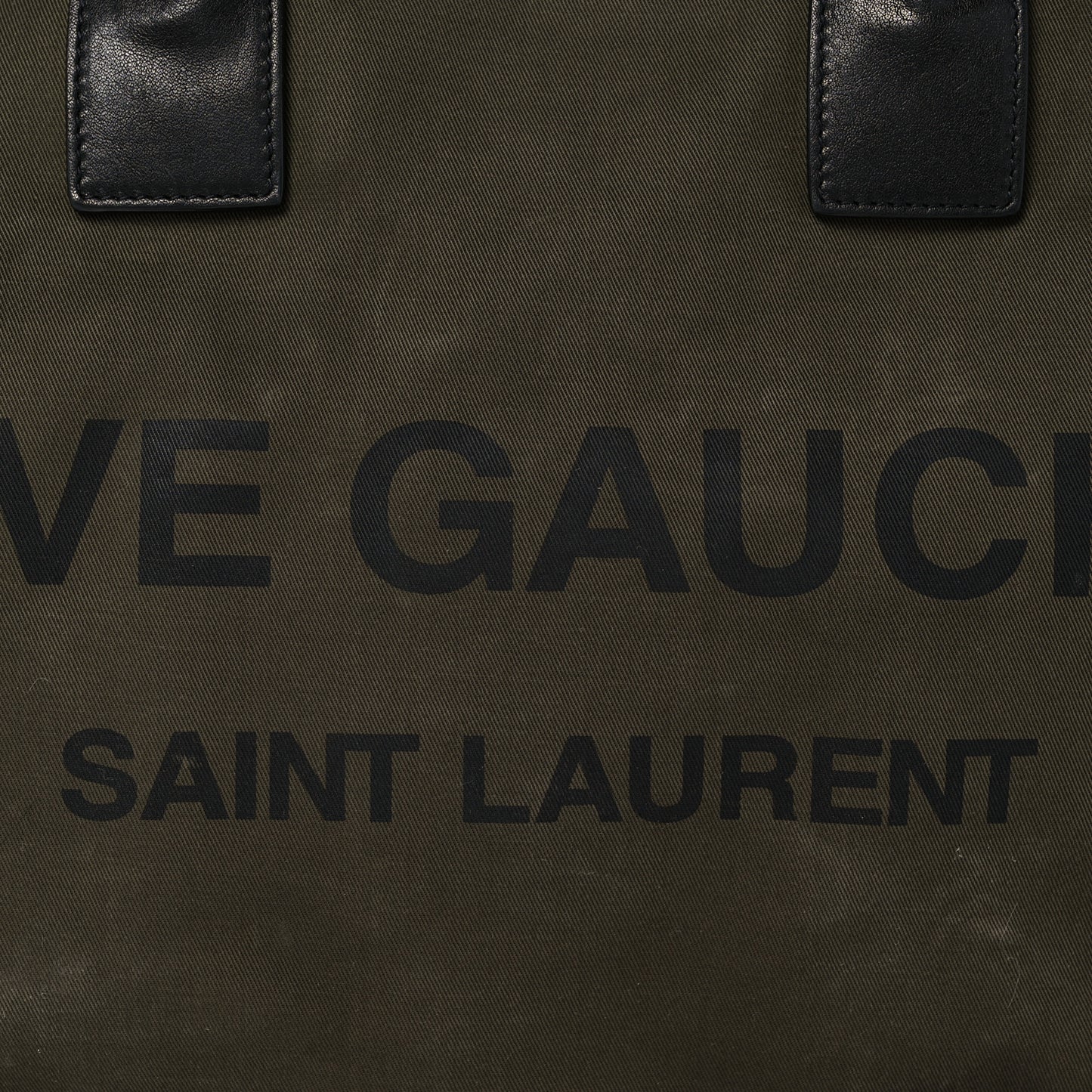 Linen Calfskin Rive Gauche Tote Khaki