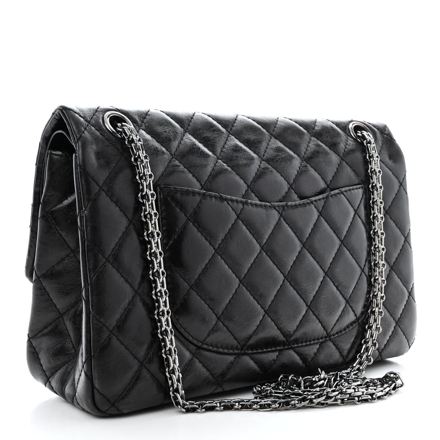 Aged Calfskin Quilted 2.55 Reissue 226 Flap Black