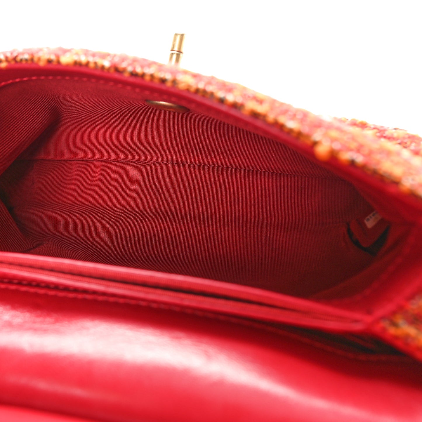 Tweed Knock On Wood Mini Flap Red