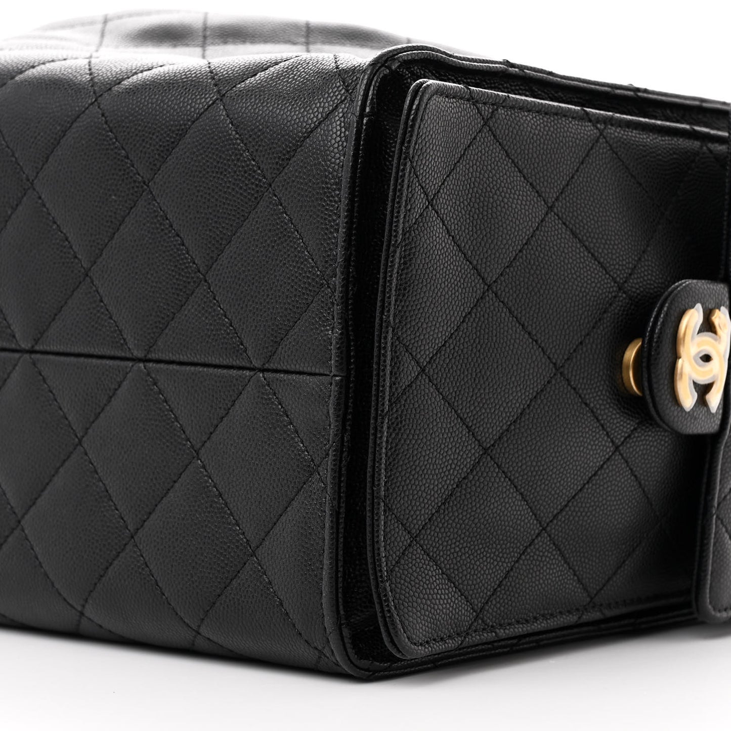 Caviar Quilted Medium Chanel 25 Handbag Black