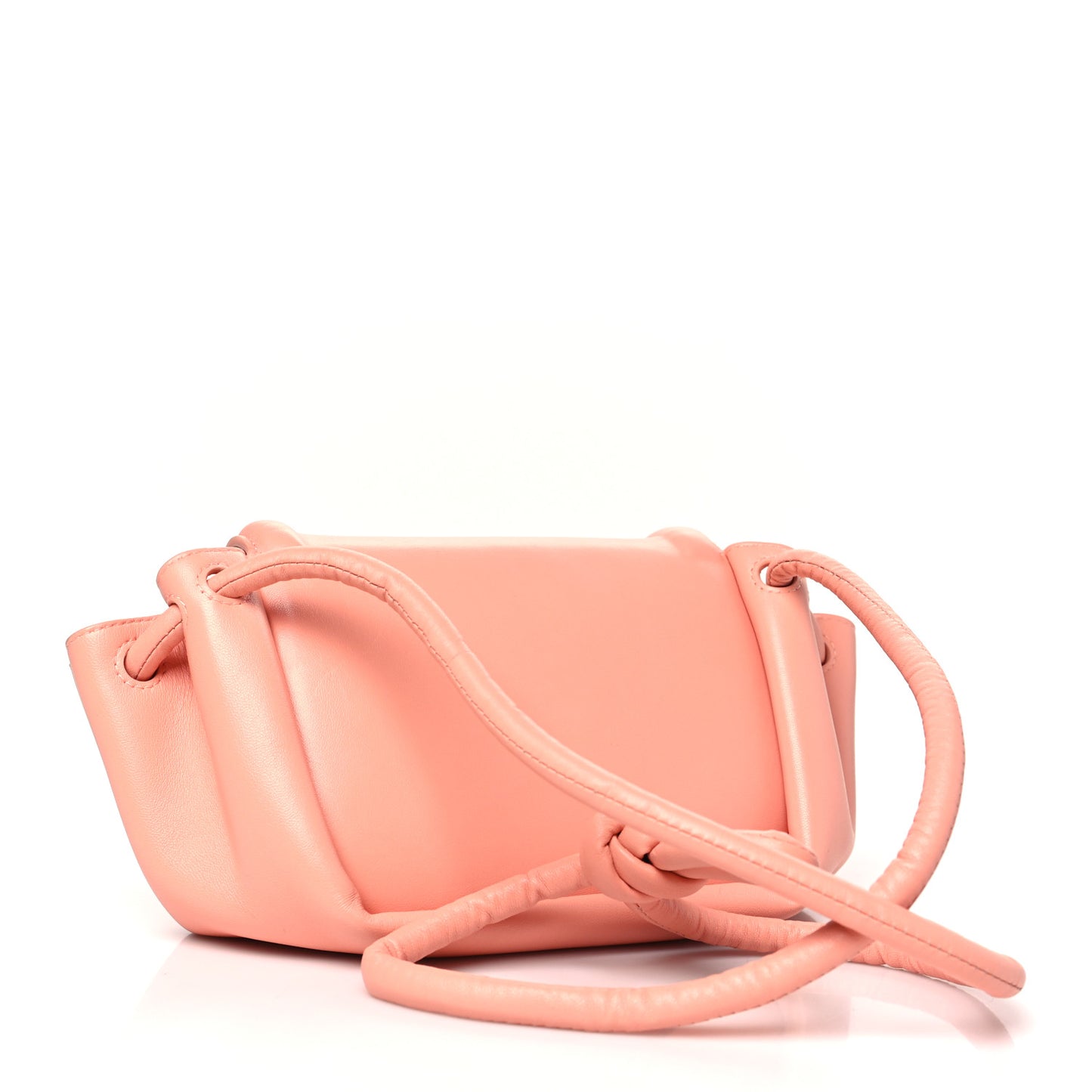 Lambskin Small Beak Triangle Flap Shoulder Bag Peachy Silver