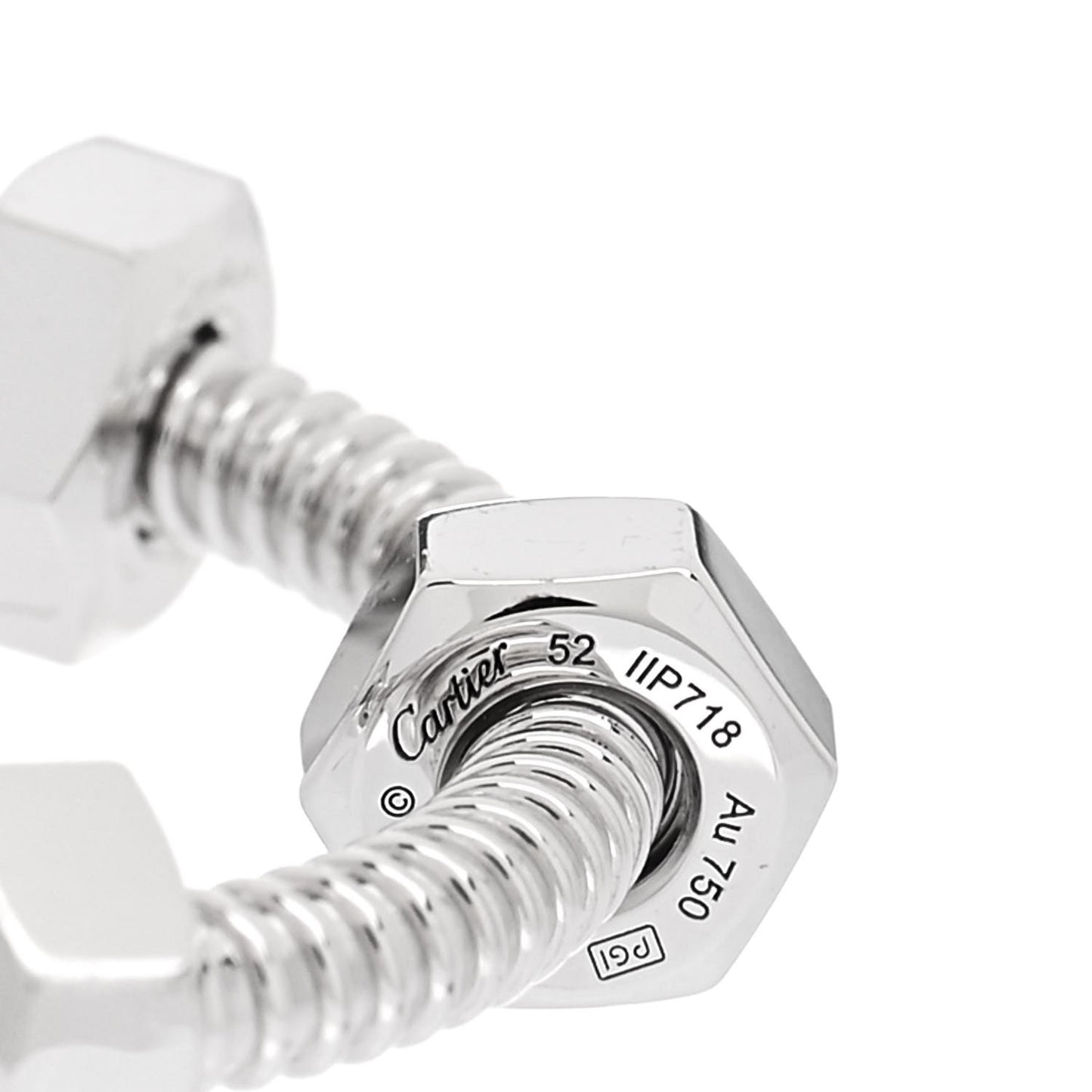 18K White Gold Ecrou De Cartier Ring 52 6