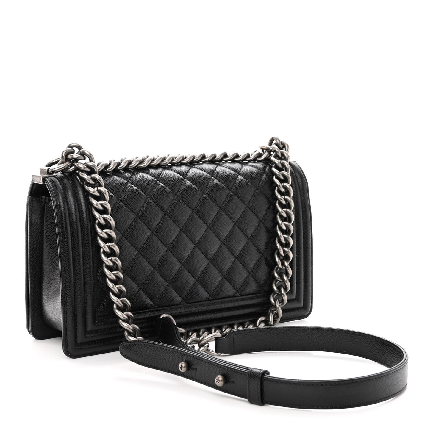 Caviar Quilted Medium Boy Flap Black