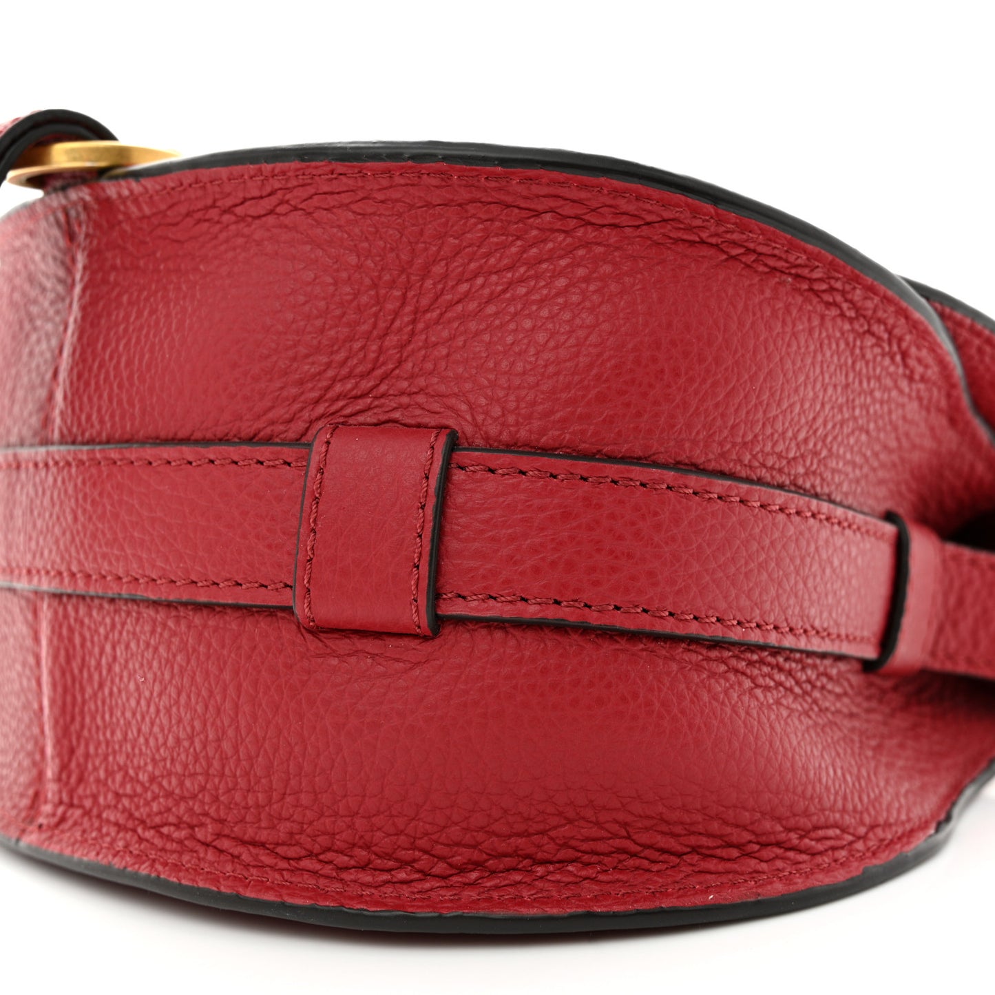 Grained Calfskin Small Marcie Saddle Bag Red