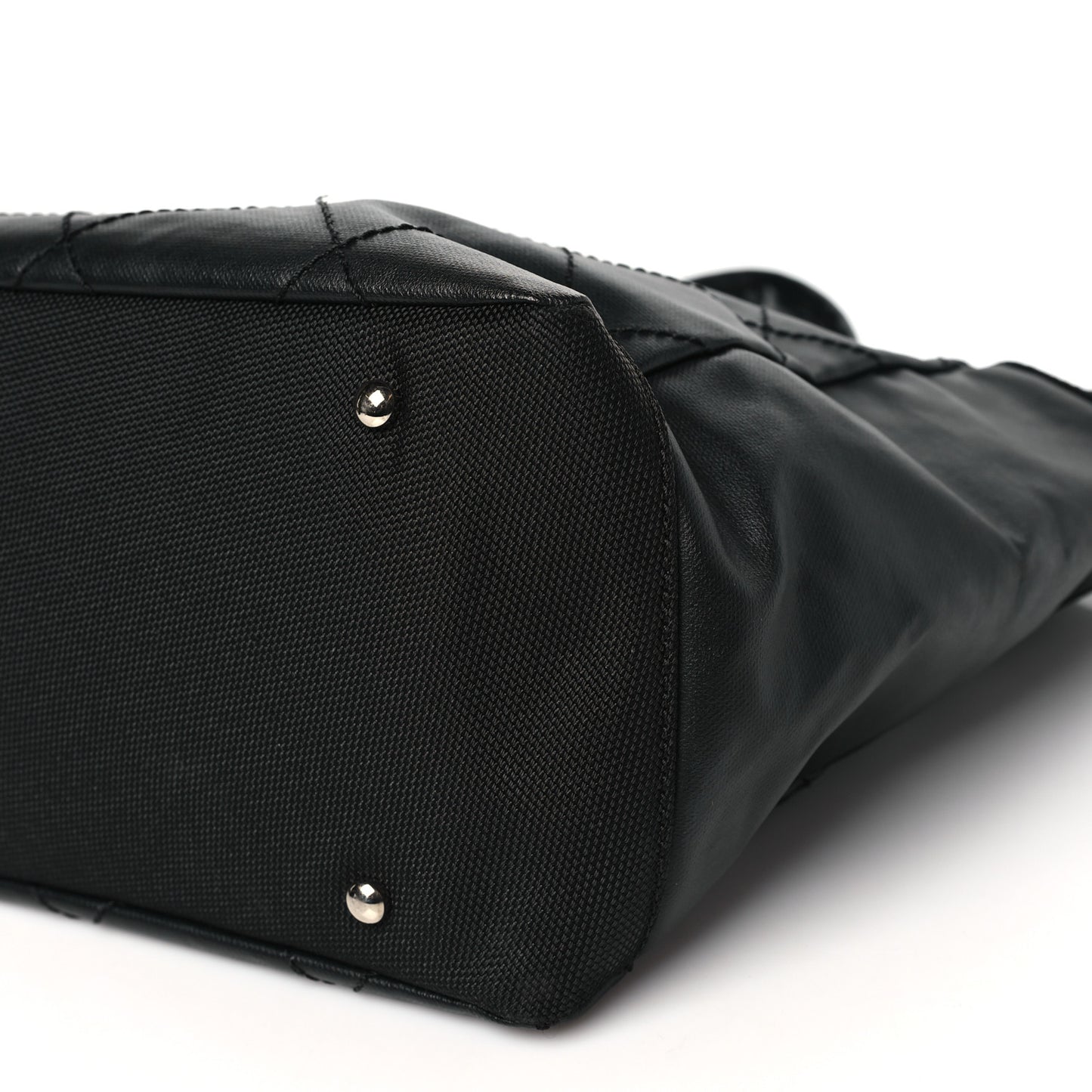 Coated Canvas Quilted Large Paris Biarritz Tote Black