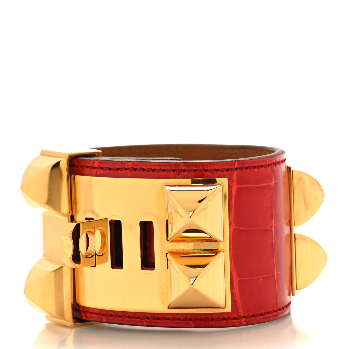 Shiny Alligator Collier De Chien CDC Bracelet S Geranium