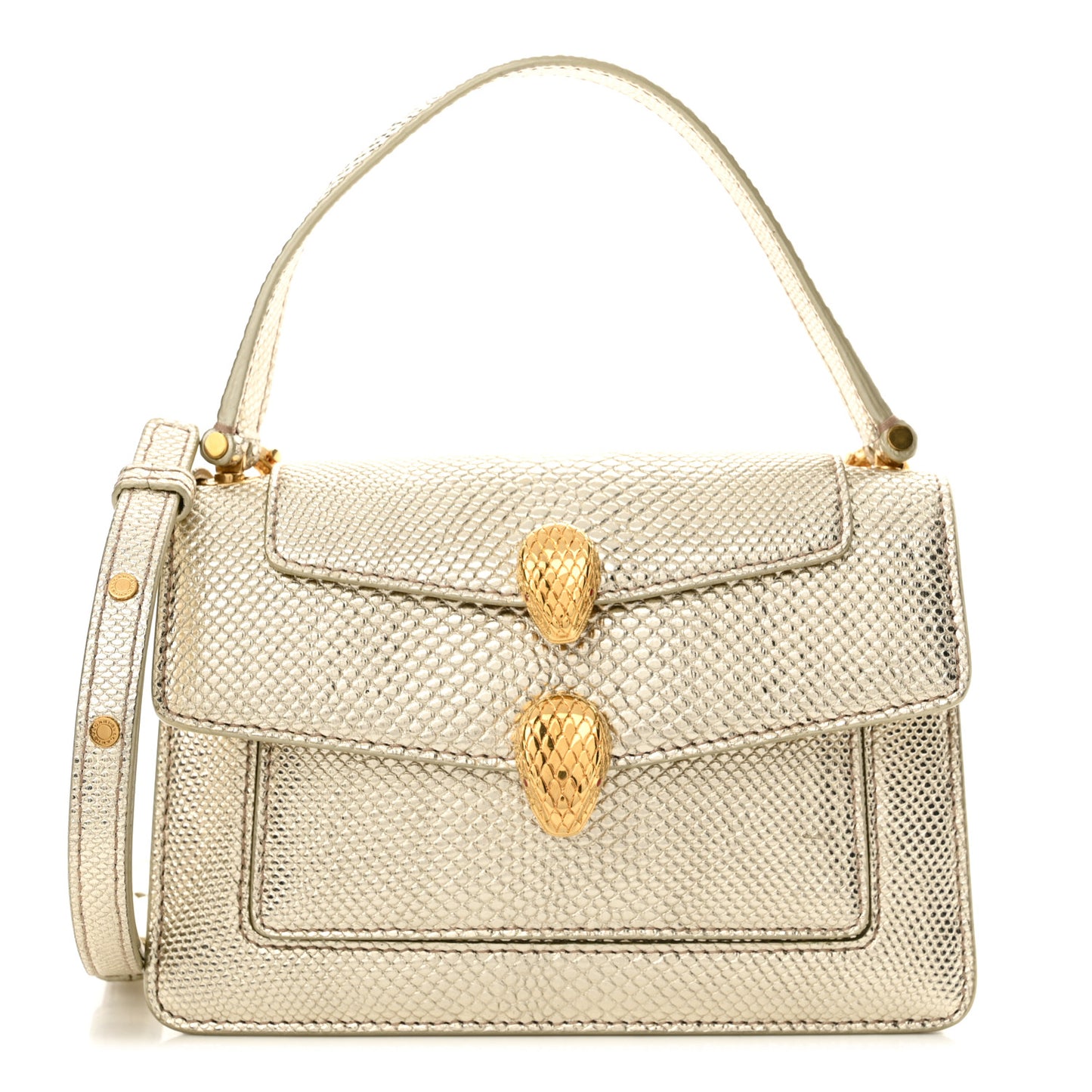 x ALEXANDER WANG Metallic Karung Serpenti Top Handle Belt Bag Light Gold