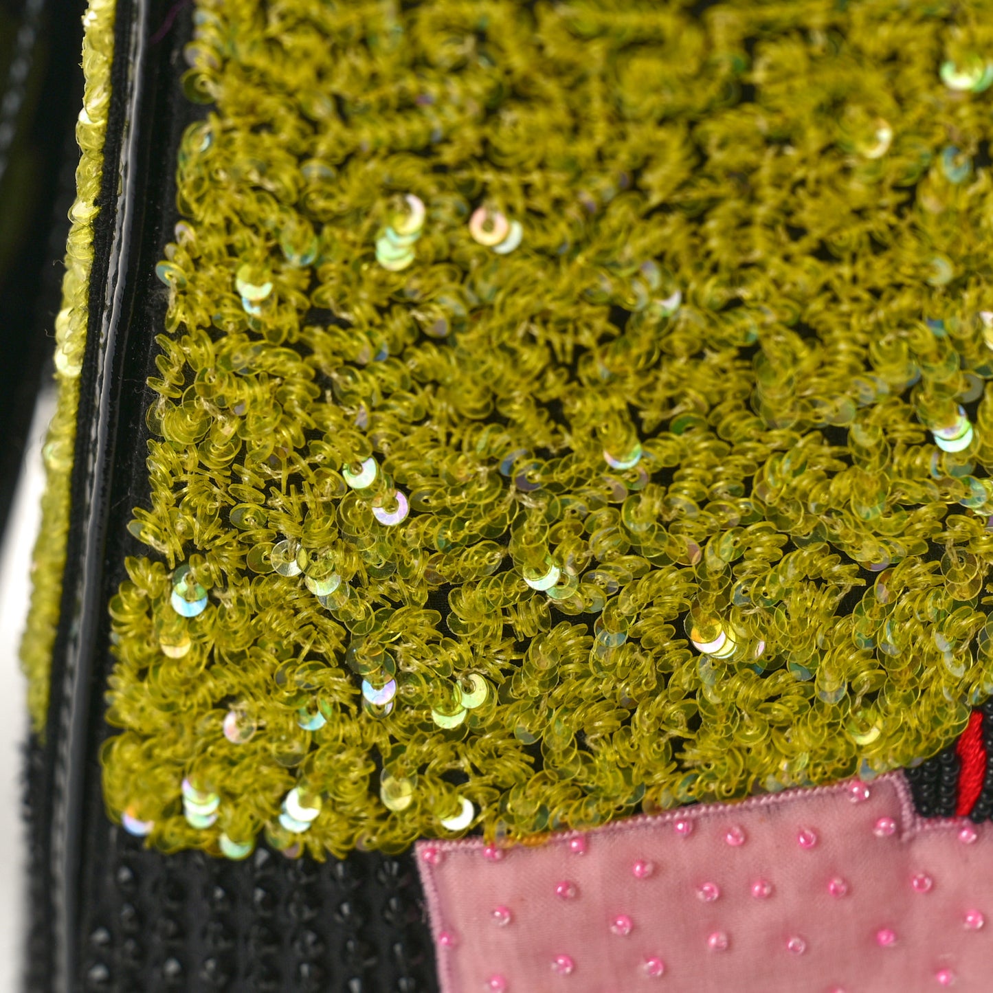 Patent Beaded Medium Lady Dior Black Multicolor