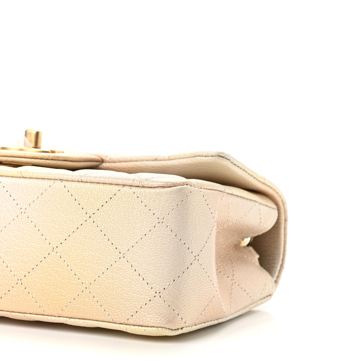 Chanel Metallic Goatskin Quilted Mini Rectangular Flap Gold 9 of 9