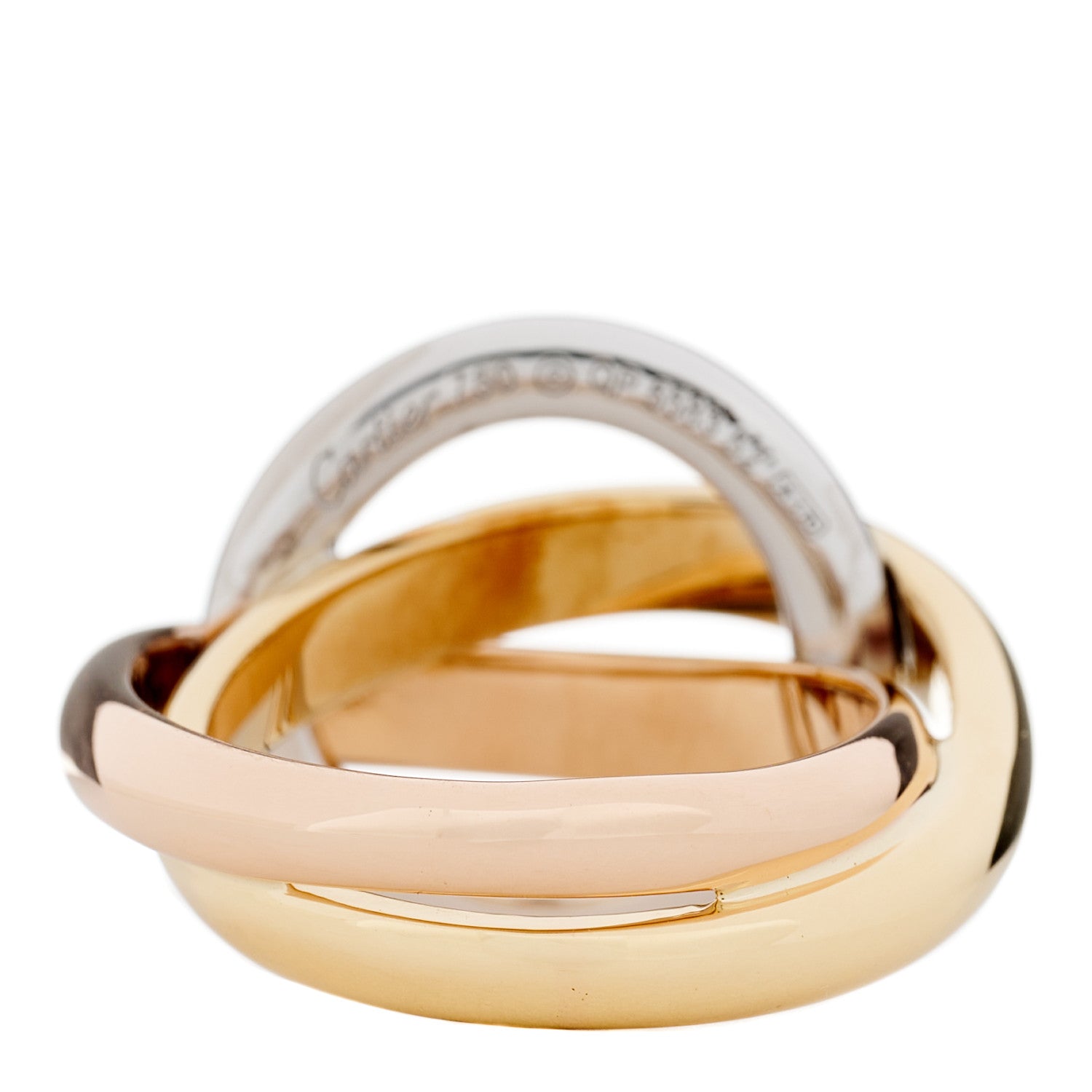 Cartier 18K Pink Yellow White Gold Diamond Trinity Crash Ring 52 6 3 of 5