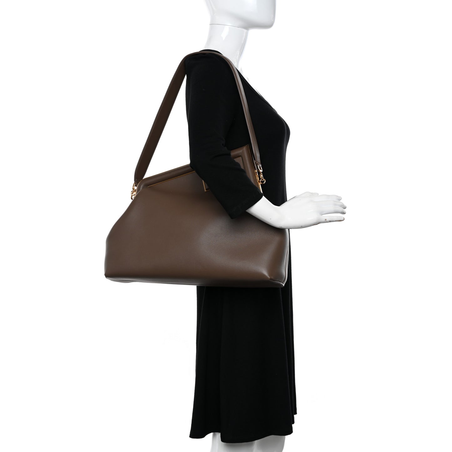 Shiny Nappa Large Fendi First Brown