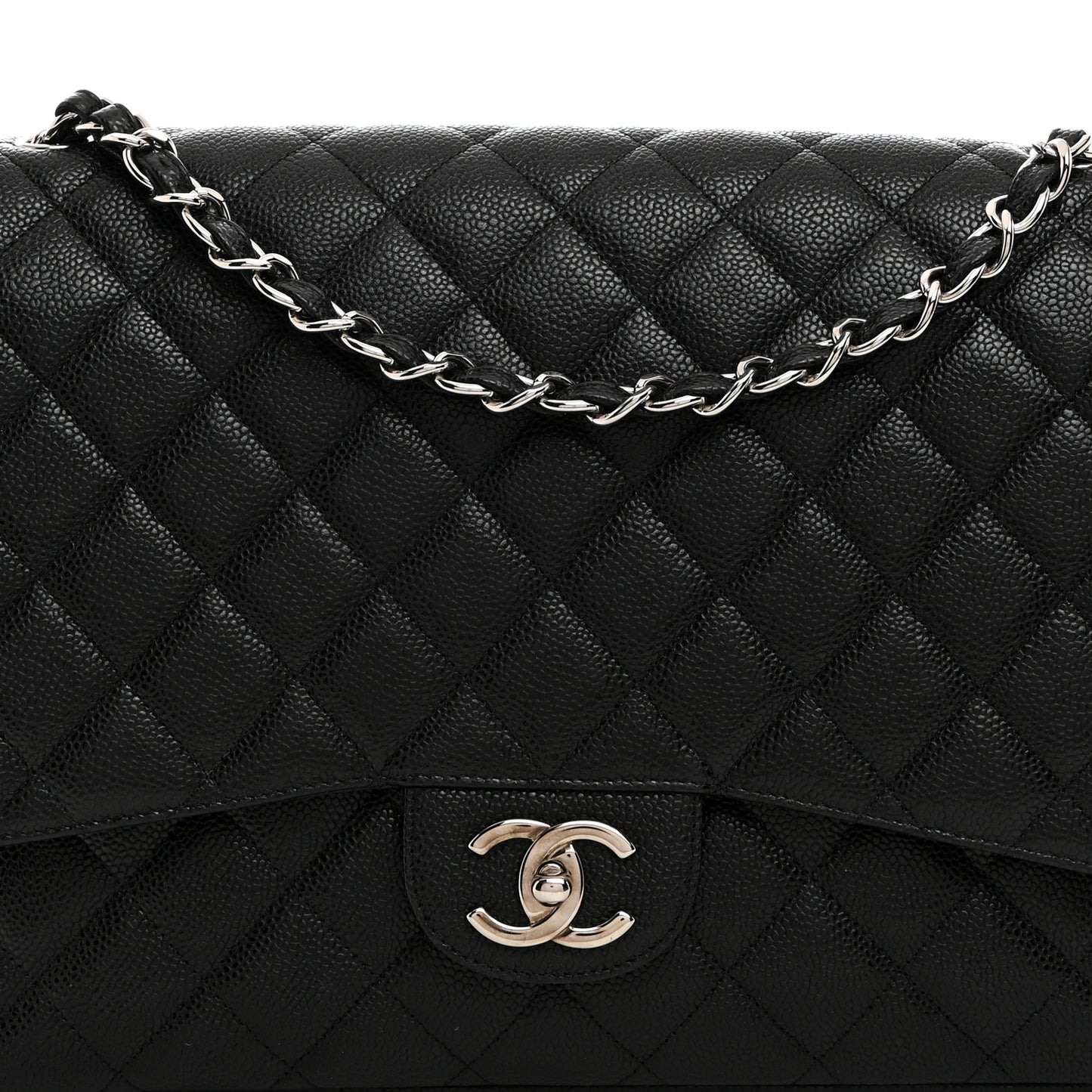 Caviar Quilted Maxi Double Flap Black