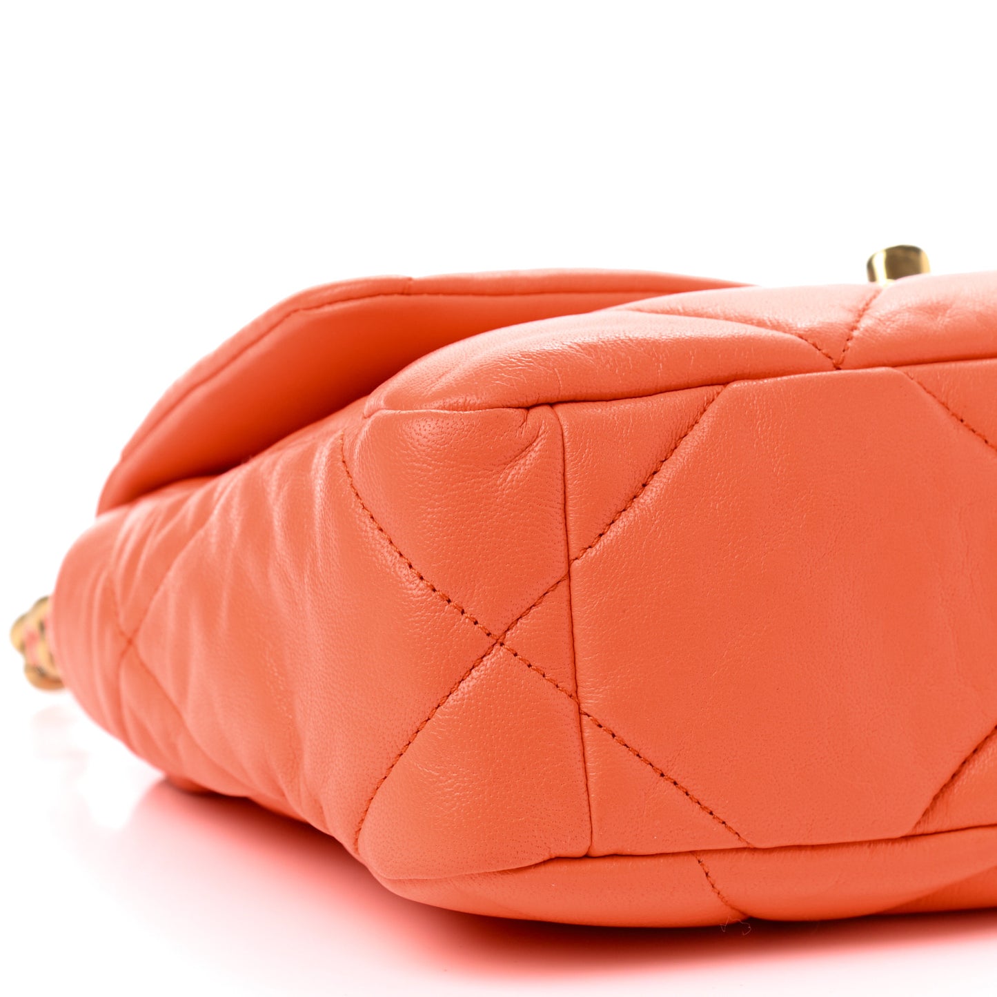 Goatskin Quilted Medium Chanel 19 Flap Orange