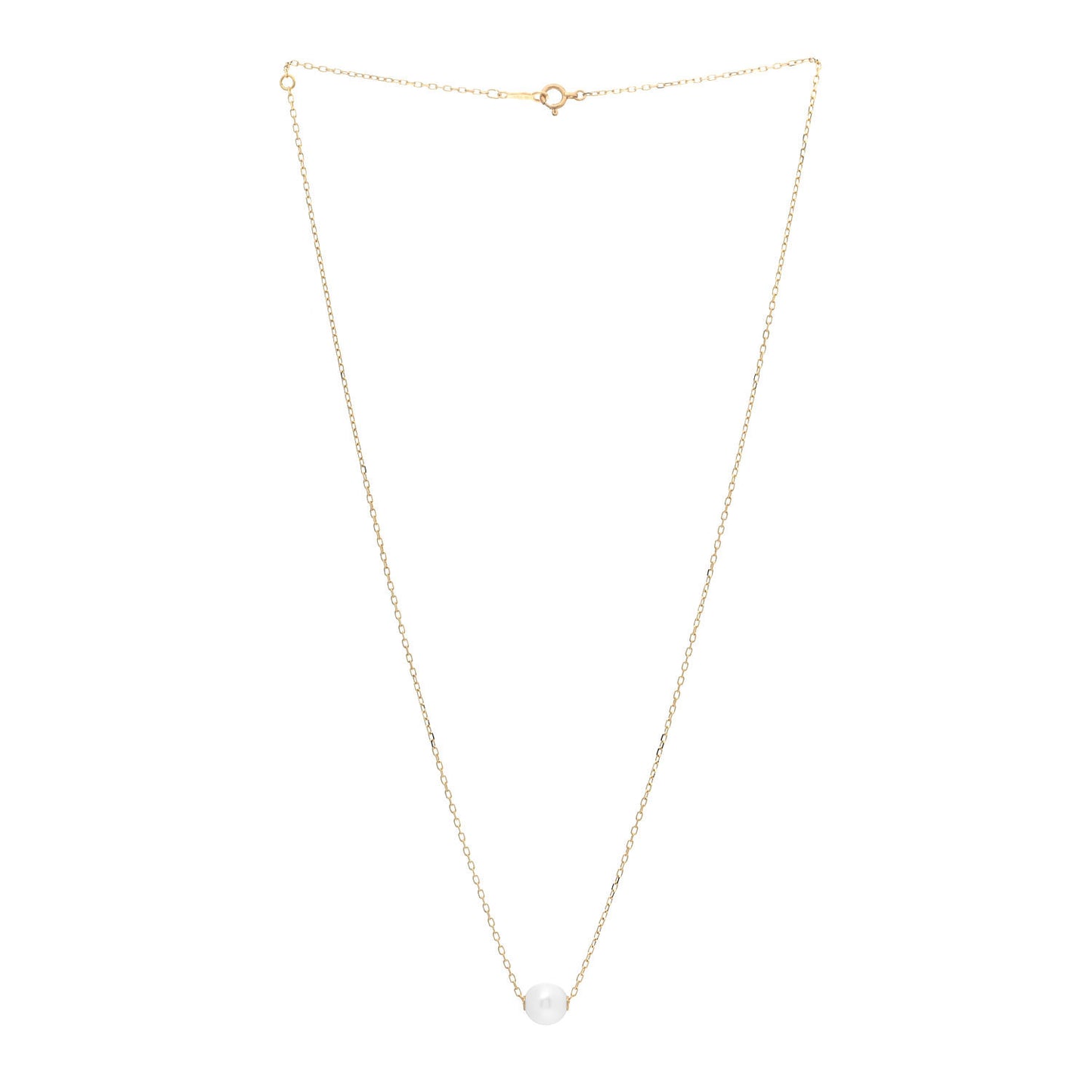 18K Yellow Gold Akoya Pearl 8-8.5mm Single Pendant Necklace
