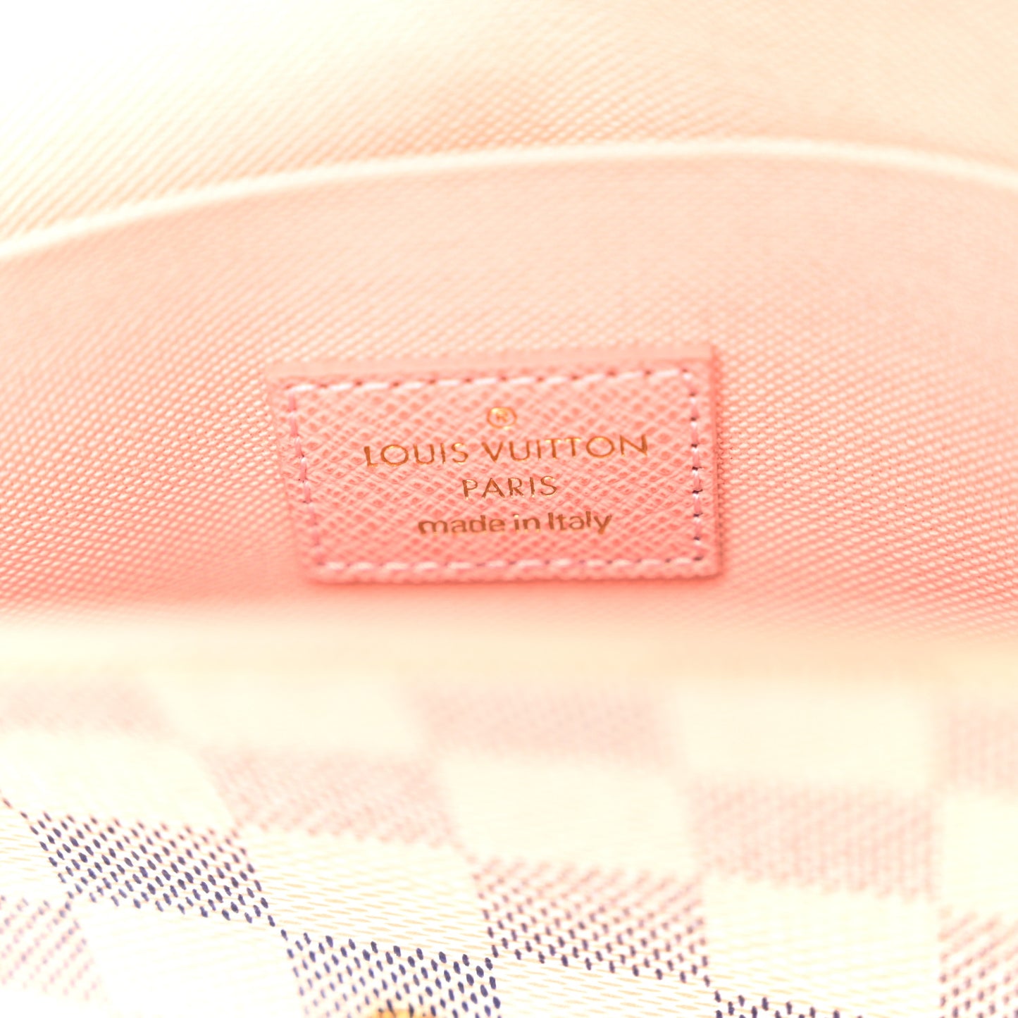 Damier Azur Pochette Felicie Chain Wallet Rose Ballerine