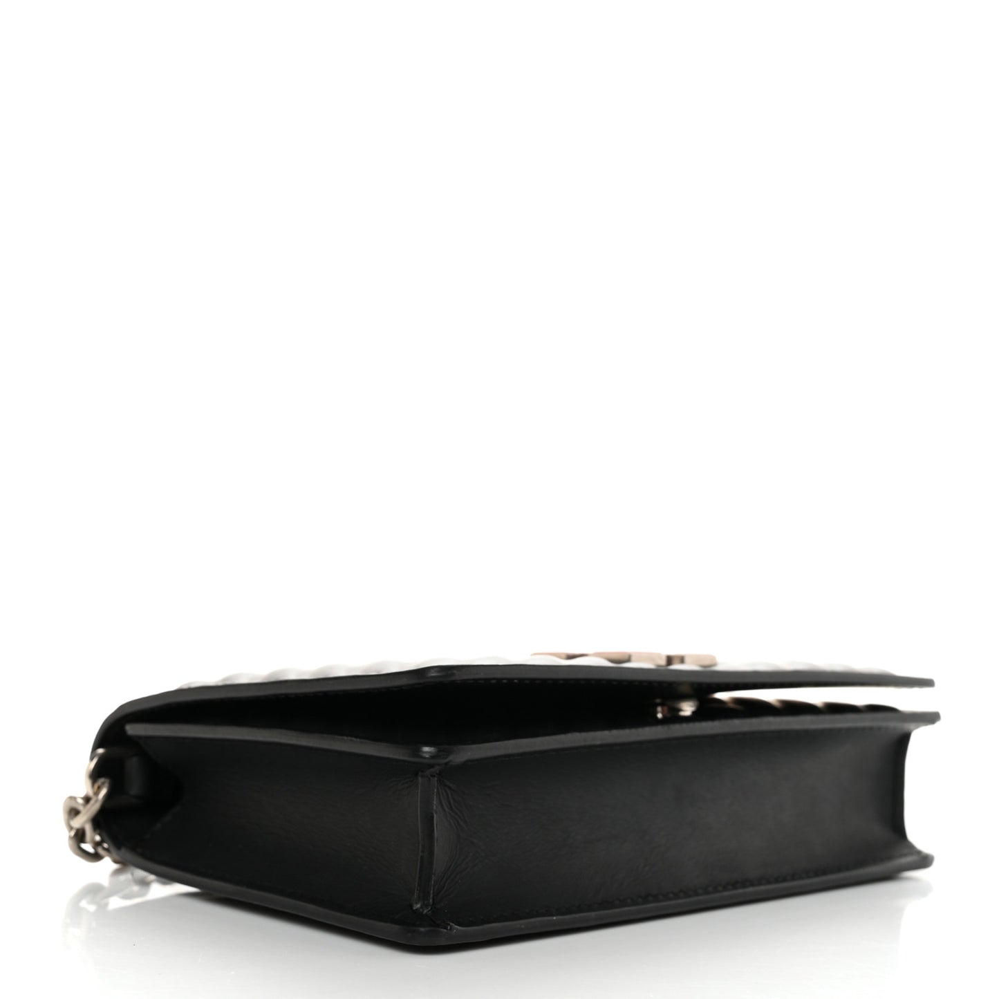 OFF WHITE Calfskin Diagonal Quilted Jitney 0.5 Crossbody Bag Black