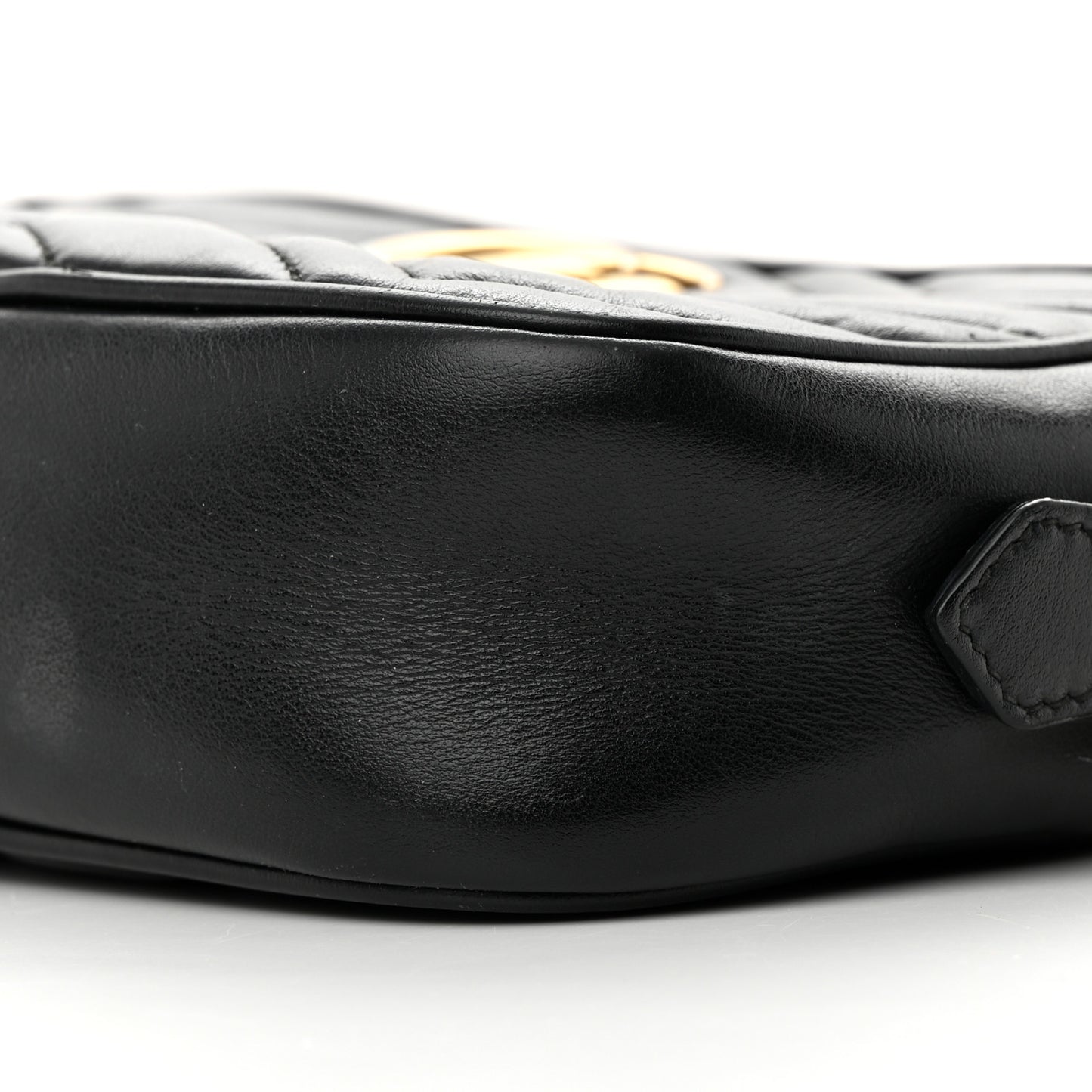 Calfskin Matelasse Mini GG Marmont Chain Shoulder Bag Black