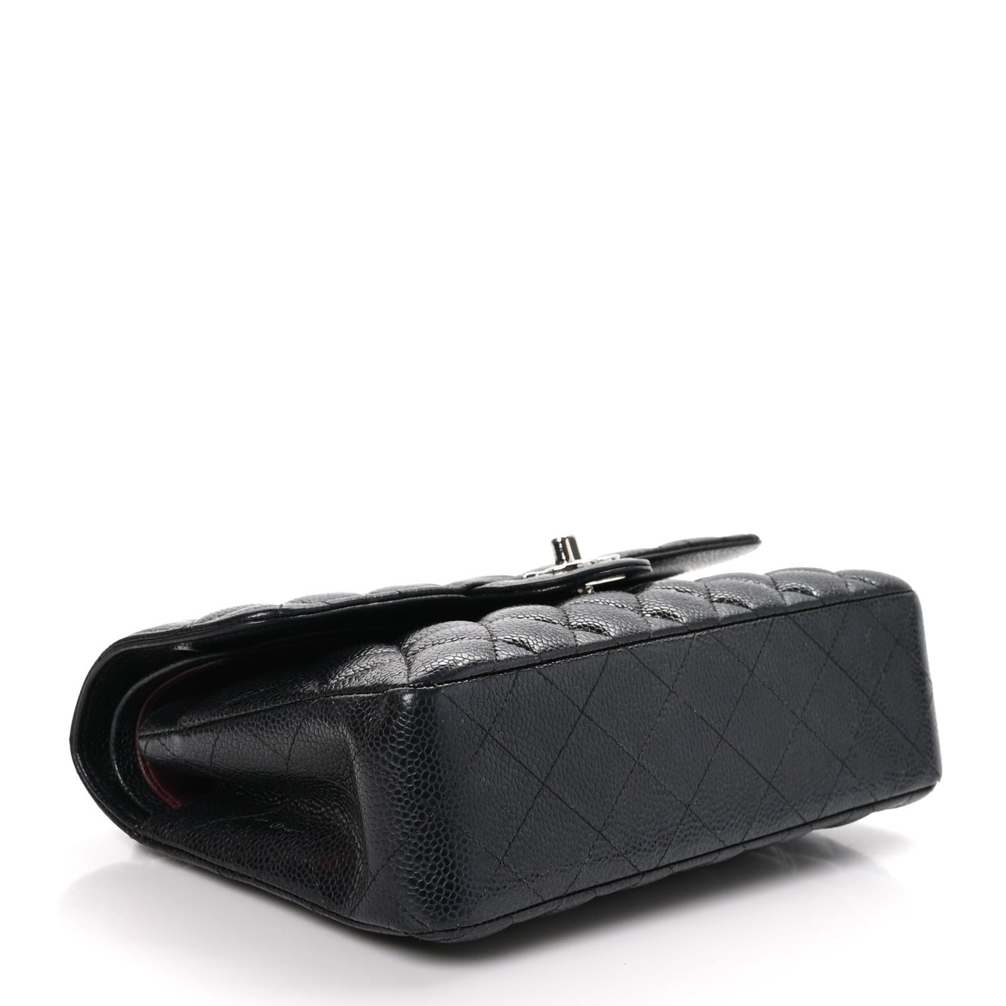 Caviar Quilted Small Double Flap Black