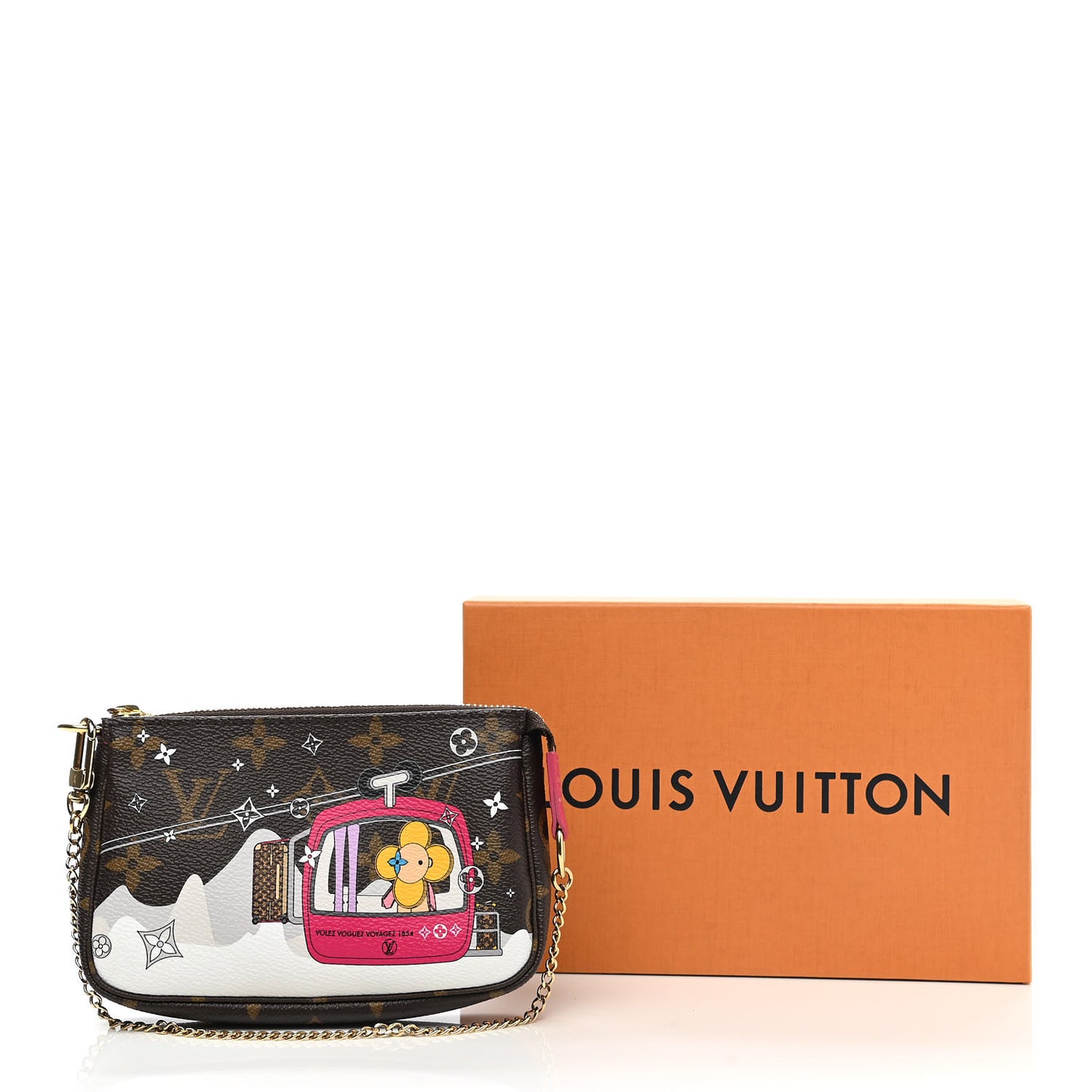 Monogram 2019 Christmas Animation Mini Courchevel Pochette Accessories Fuchsia