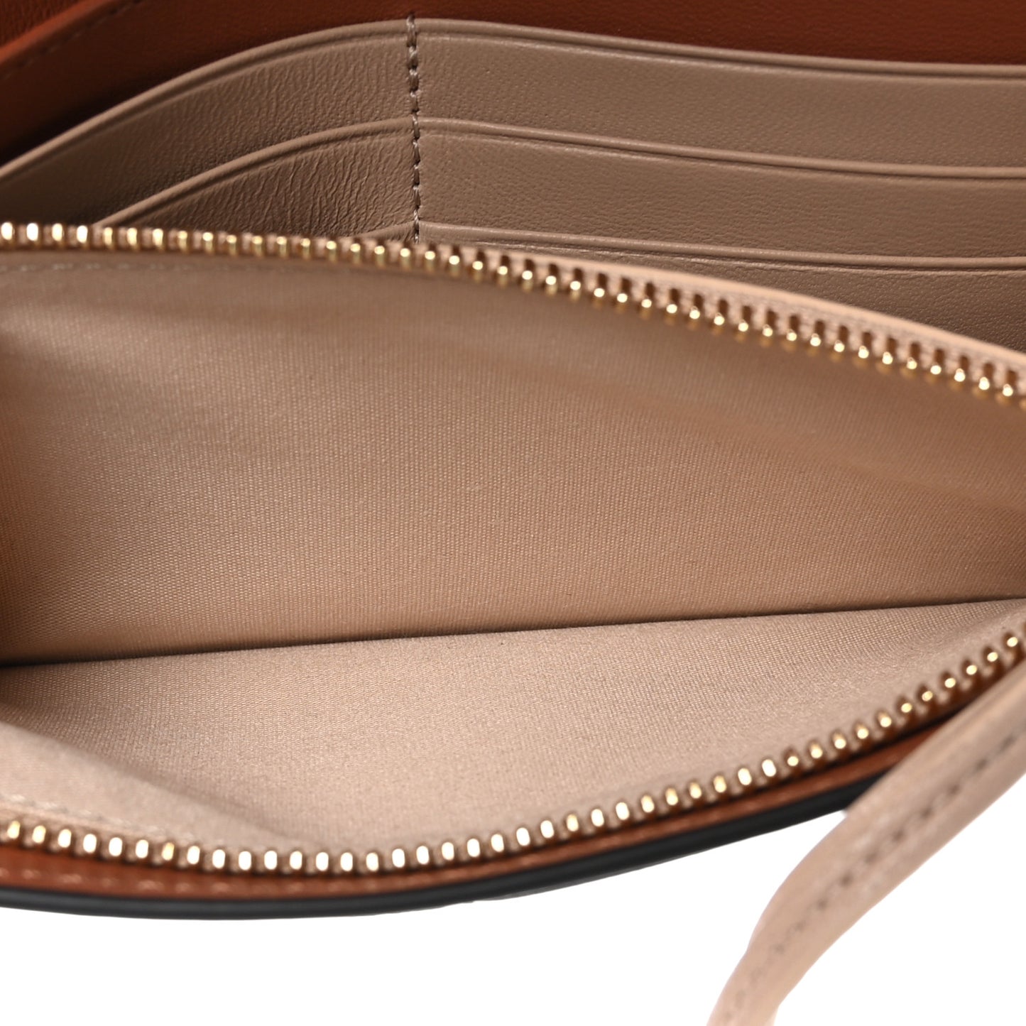 Calfskin Alphabet Long Wallet Brown