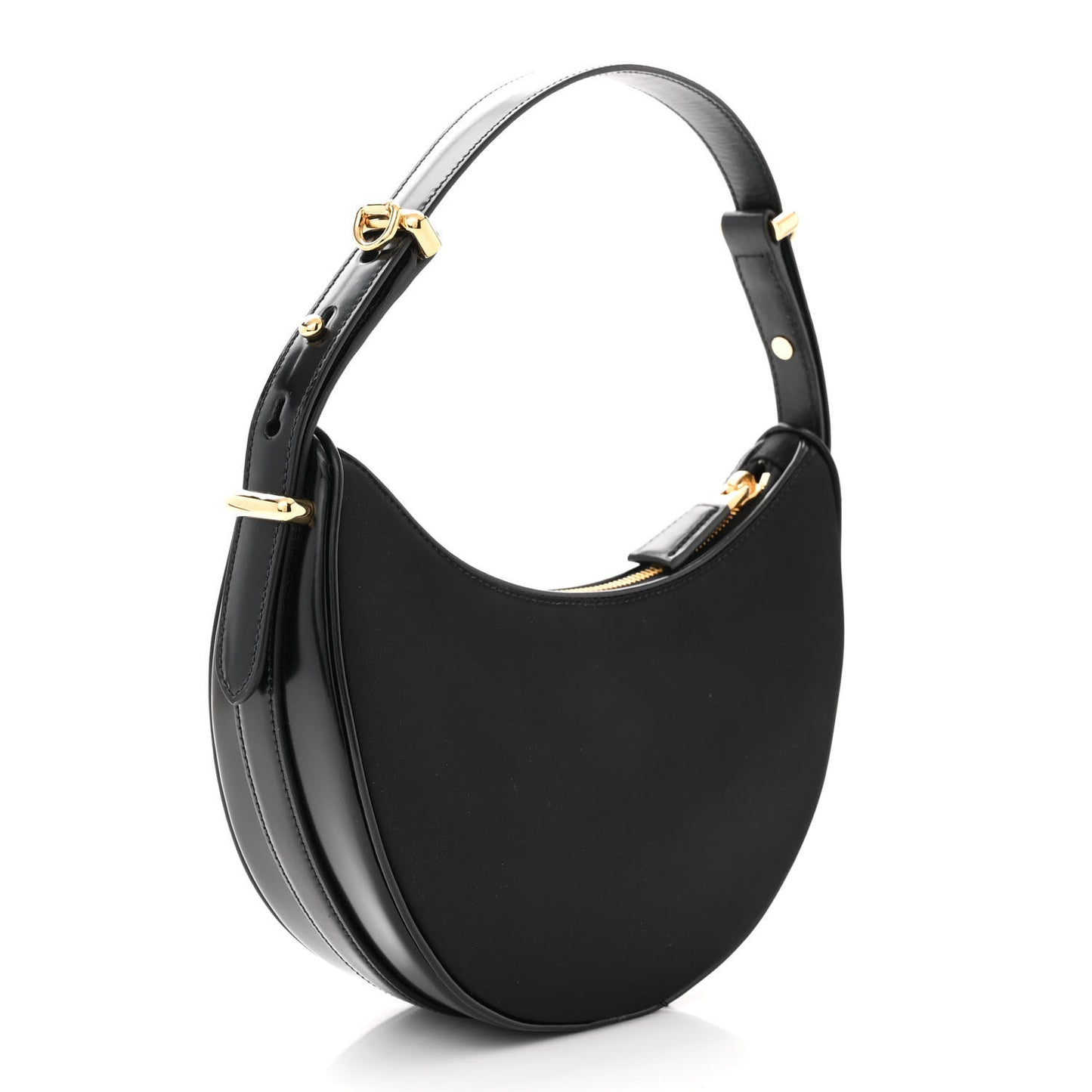 Re-Nylon Spazzolato Arque Shoulder Bag Black