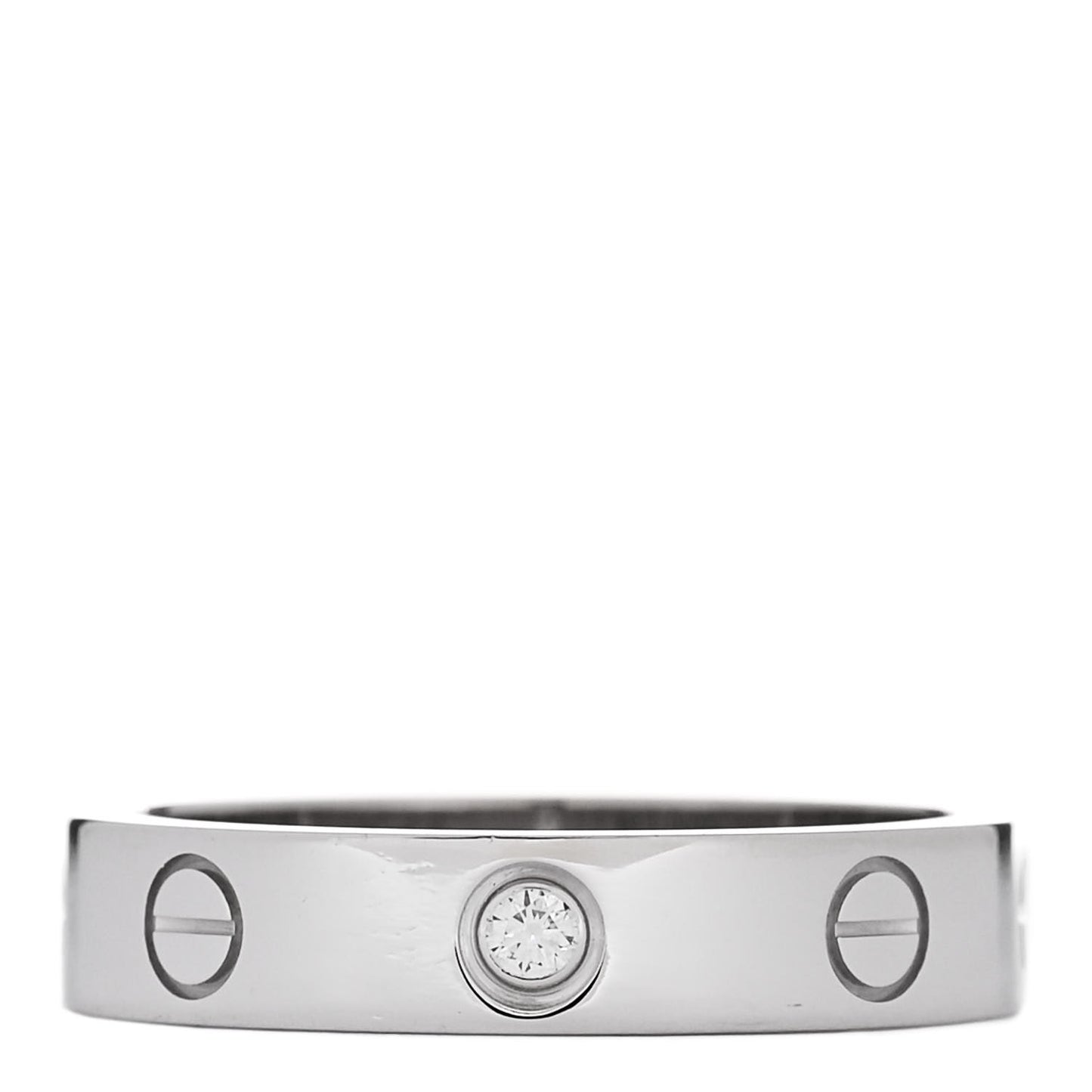 18K White Gold Diamond 4mm LOVE Wedding Band Ring 52 6