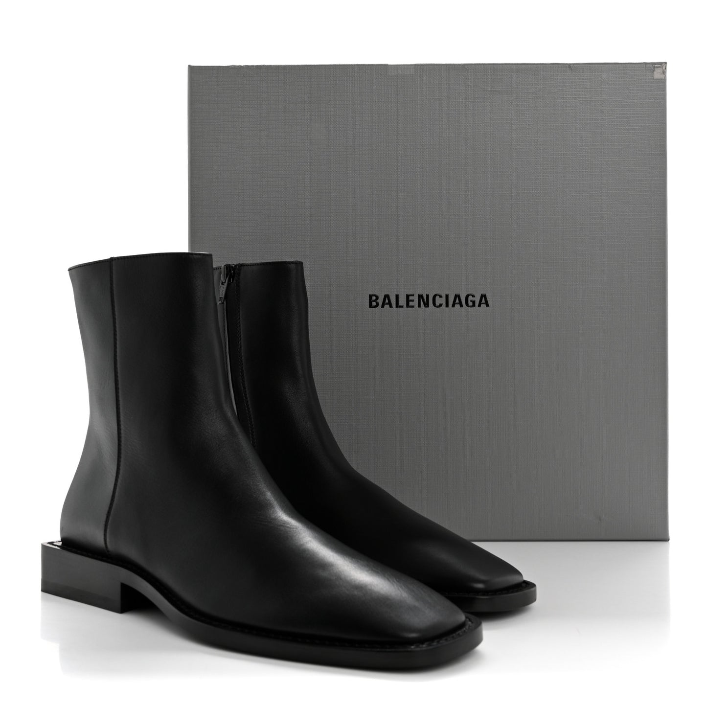Calfskin Soft Rim Ankle Booties 40 Black